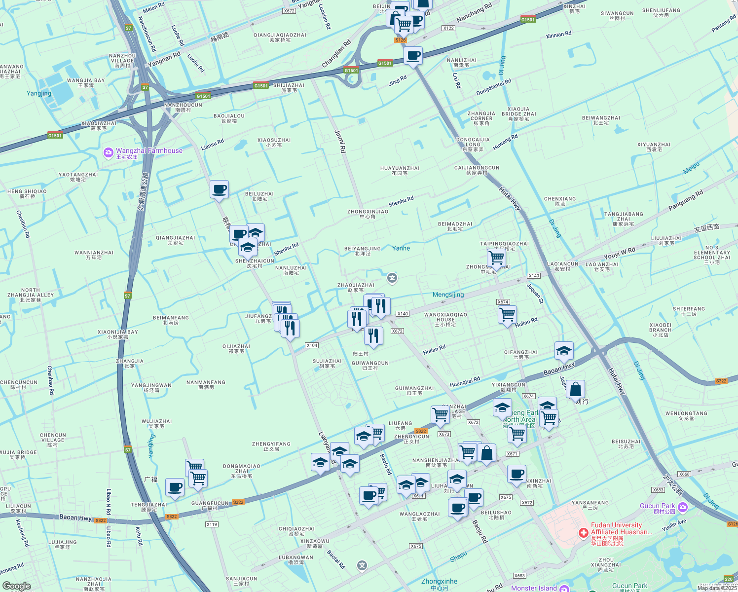 map of restaurants, bars, coffee shops, grocery stores, and more near in 