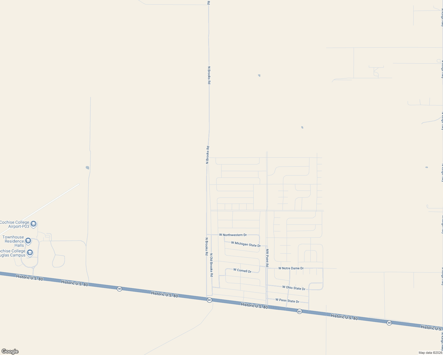 map of restaurants, bars, coffee shops, grocery stores, and more near West Cal Tech Drive in Douglas