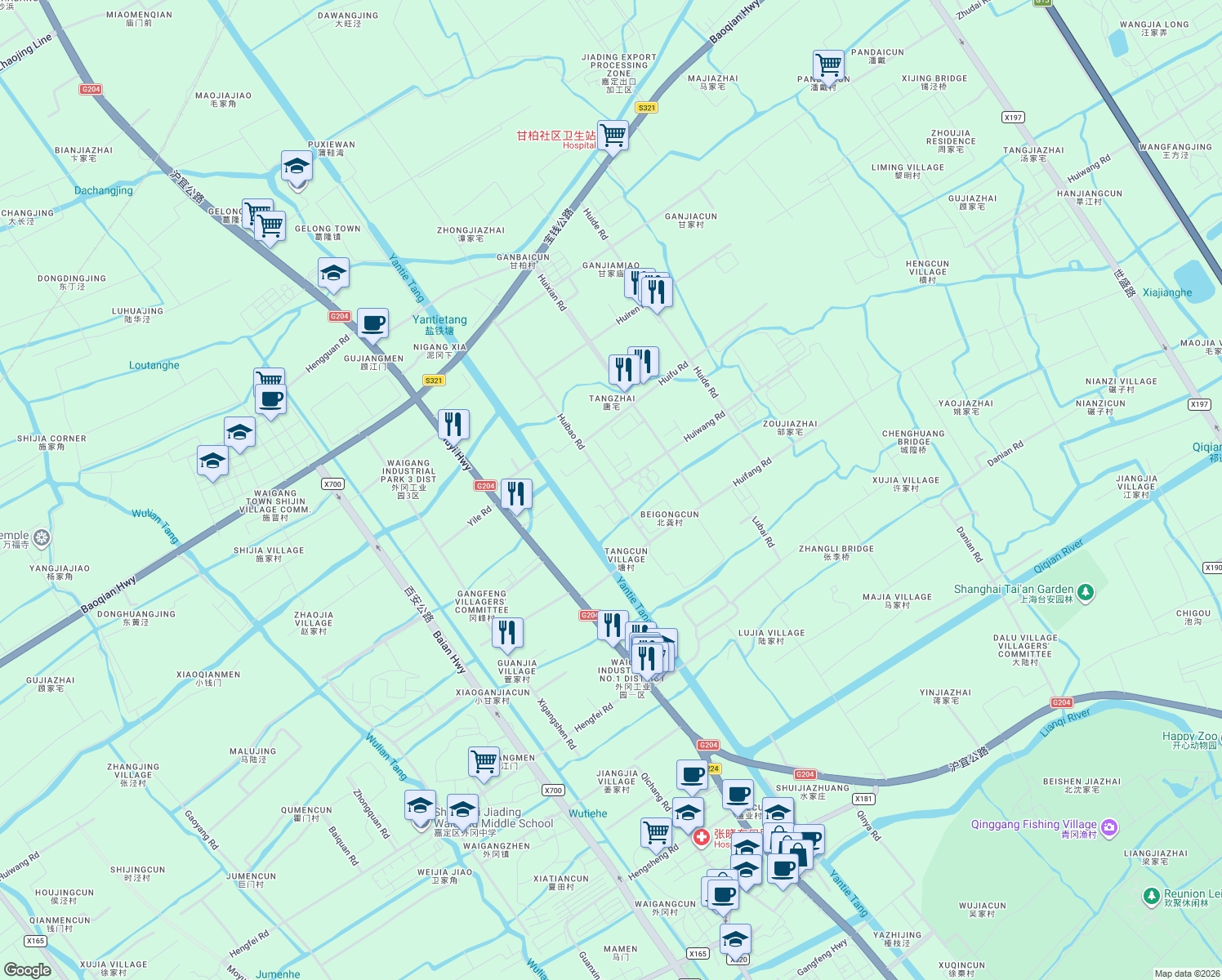 map of restaurants, bars, coffee shops, grocery stores, and more near in 