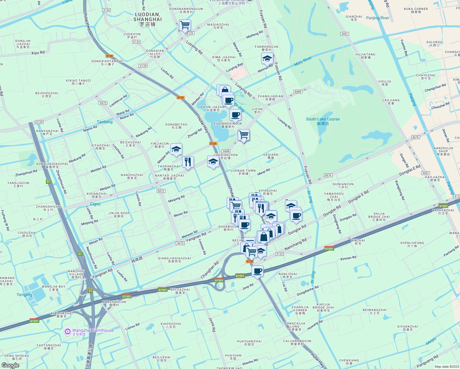 map of restaurants, bars, coffee shops, grocery stores, and more near in 