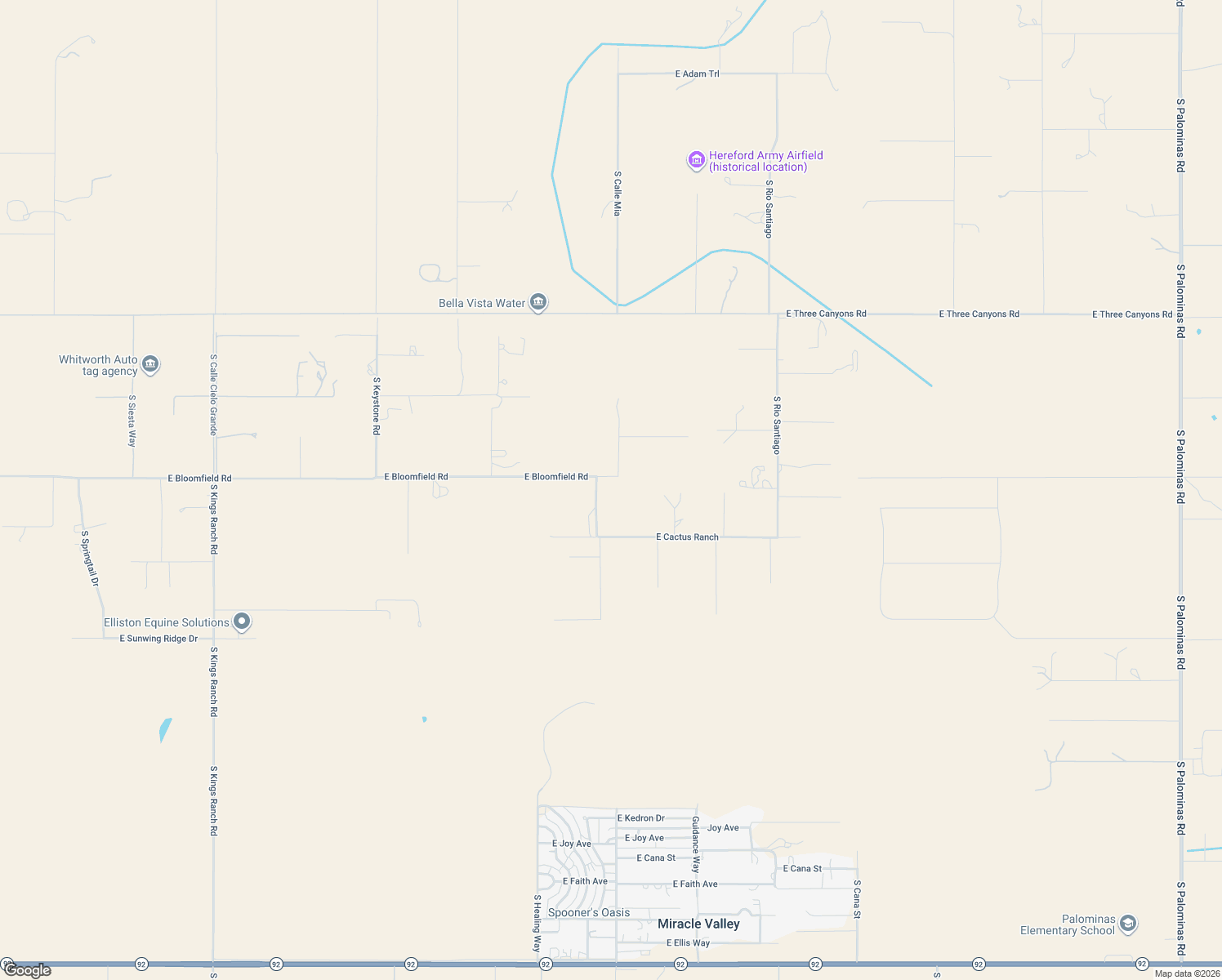 map of restaurants, bars, coffee shops, grocery stores, and more near 9247 South El Thuma Real in Hereford