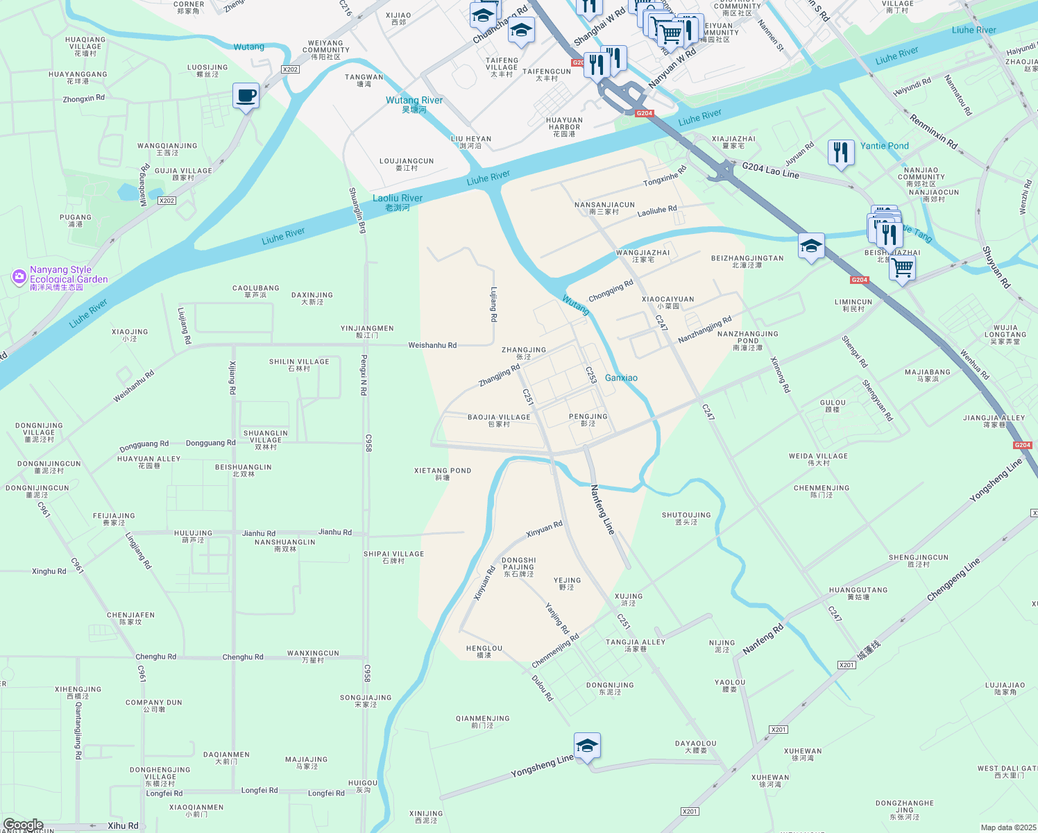 map of restaurants, bars, coffee shops, grocery stores, and more near Jia He Lu in Su Zhou Shi