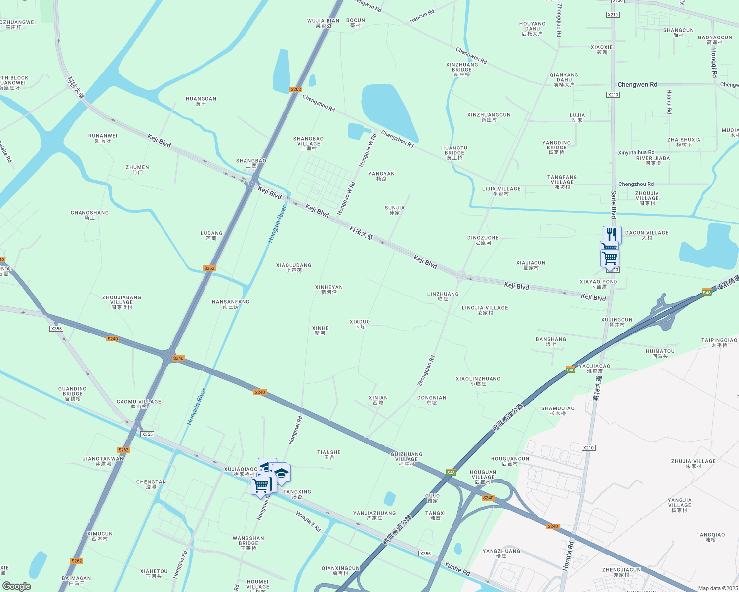 map of restaurants, bars, coffee shops, grocery stores, and more near in Wuxi