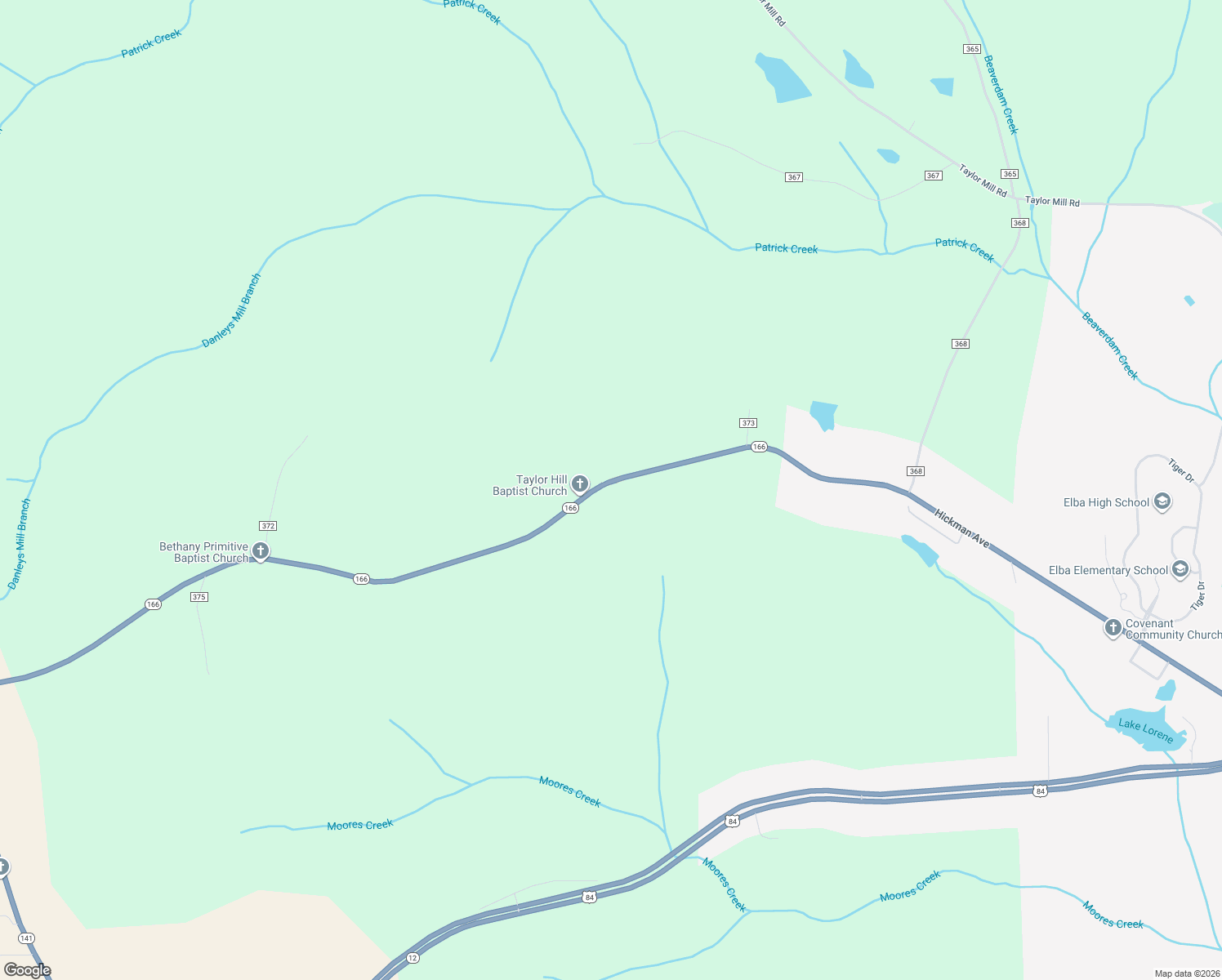 map of restaurants, bars, coffee shops, grocery stores, and more near 2133 Alabama 166 in Elba