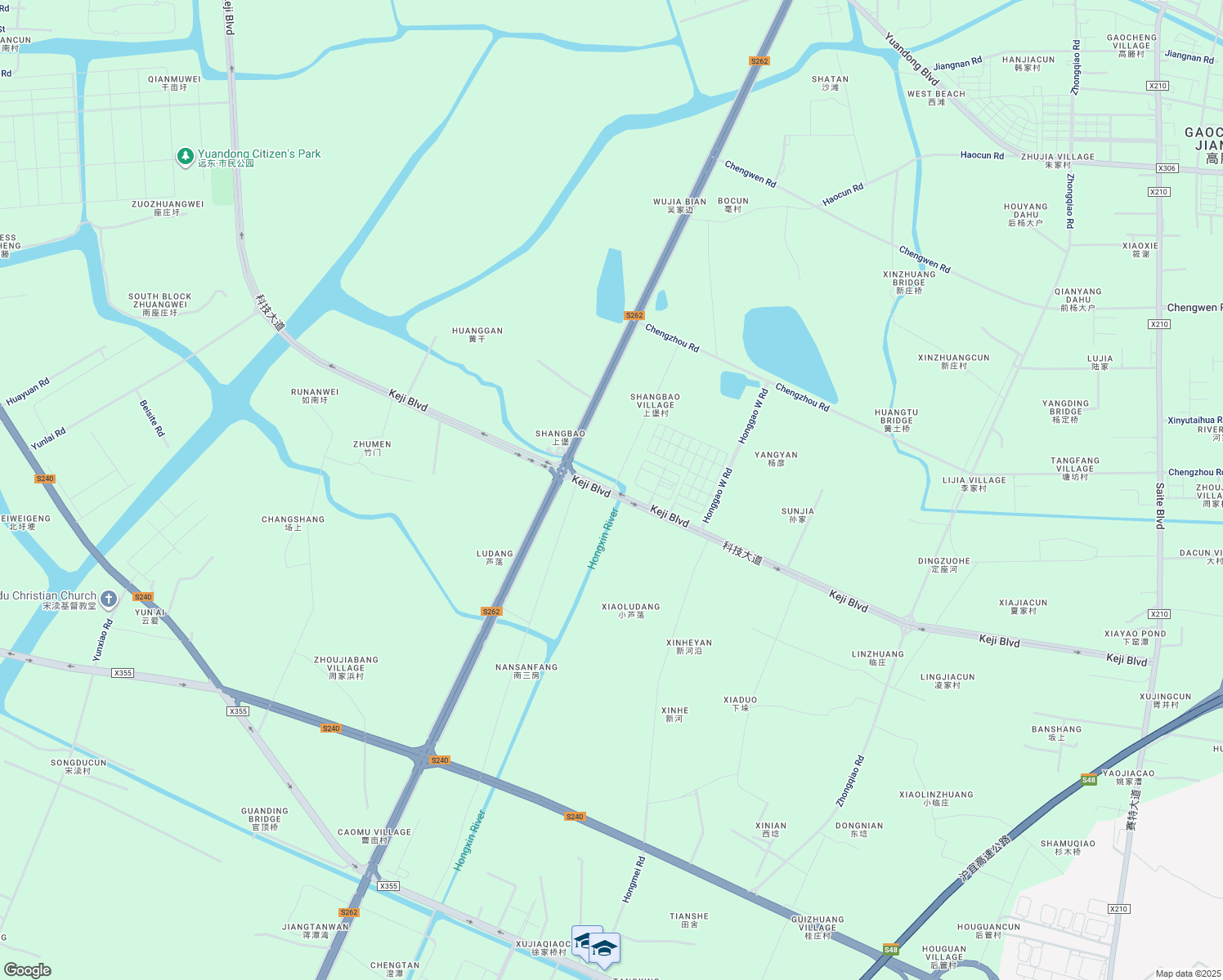 map of restaurants, bars, coffee shops, grocery stores, and more near Ke Ji Da Dao in Wu Xi Shi