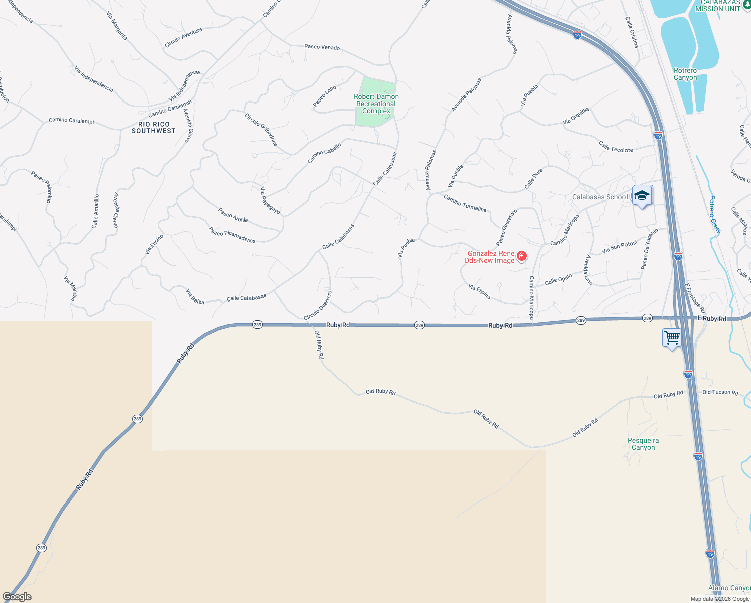 map of restaurants, bars, coffee shops, grocery stores, and more near 901 Via Puebla in Rio Rico