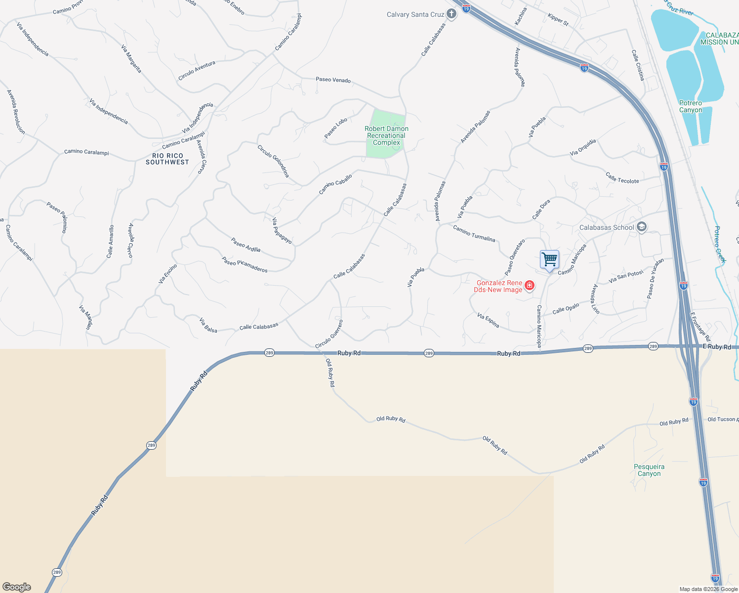 map of restaurants, bars, coffee shops, grocery stores, and more near 340 Nuevo Leon Court in Rio Rico