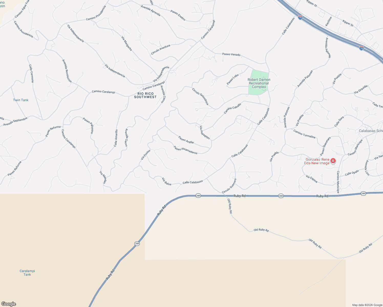 map of restaurants, bars, coffee shops, grocery stores, and more near 379 Paseo Picamaderos in Rio Rico