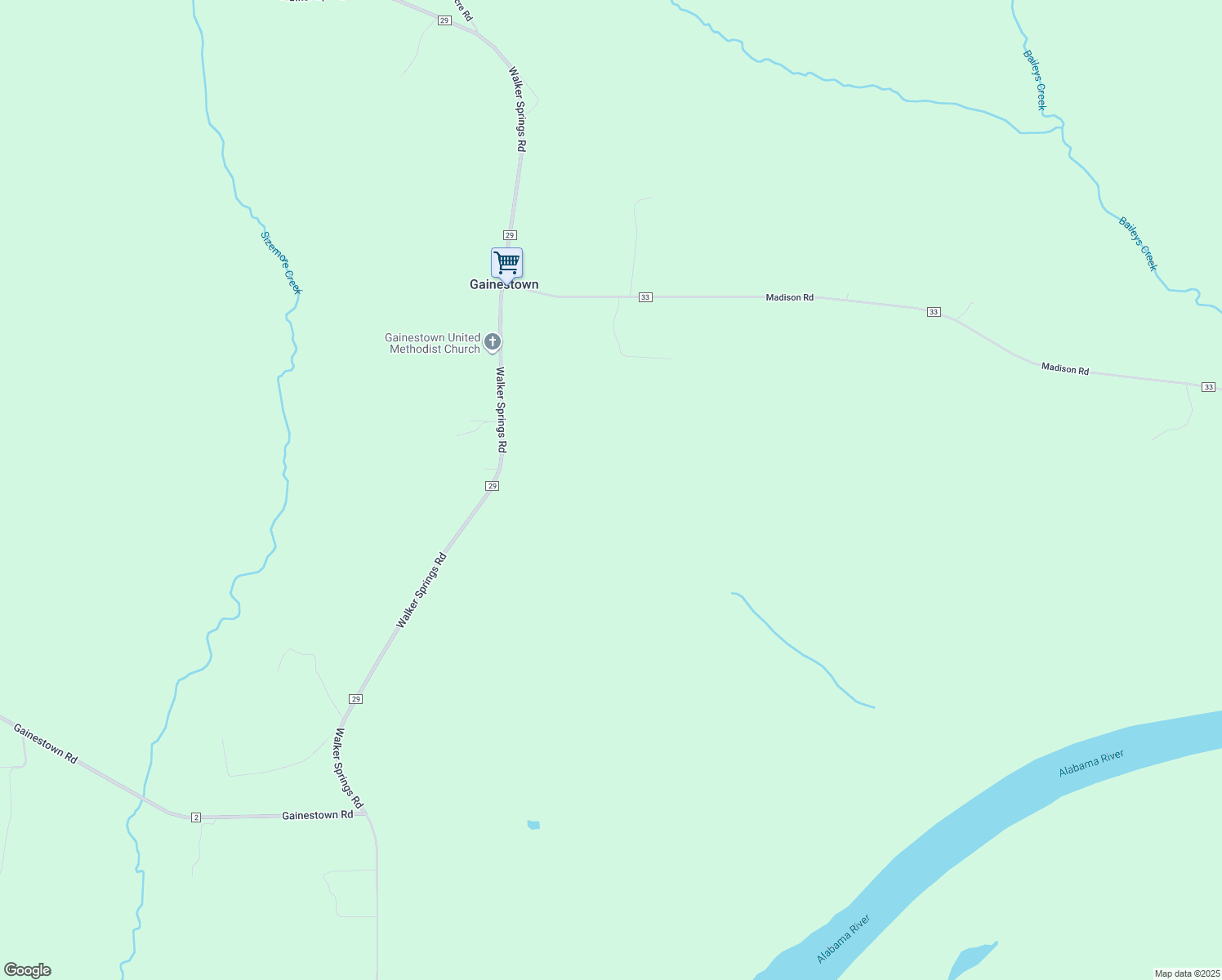 map of restaurants, bars, coffee shops, grocery stores, and more near in Gainestown