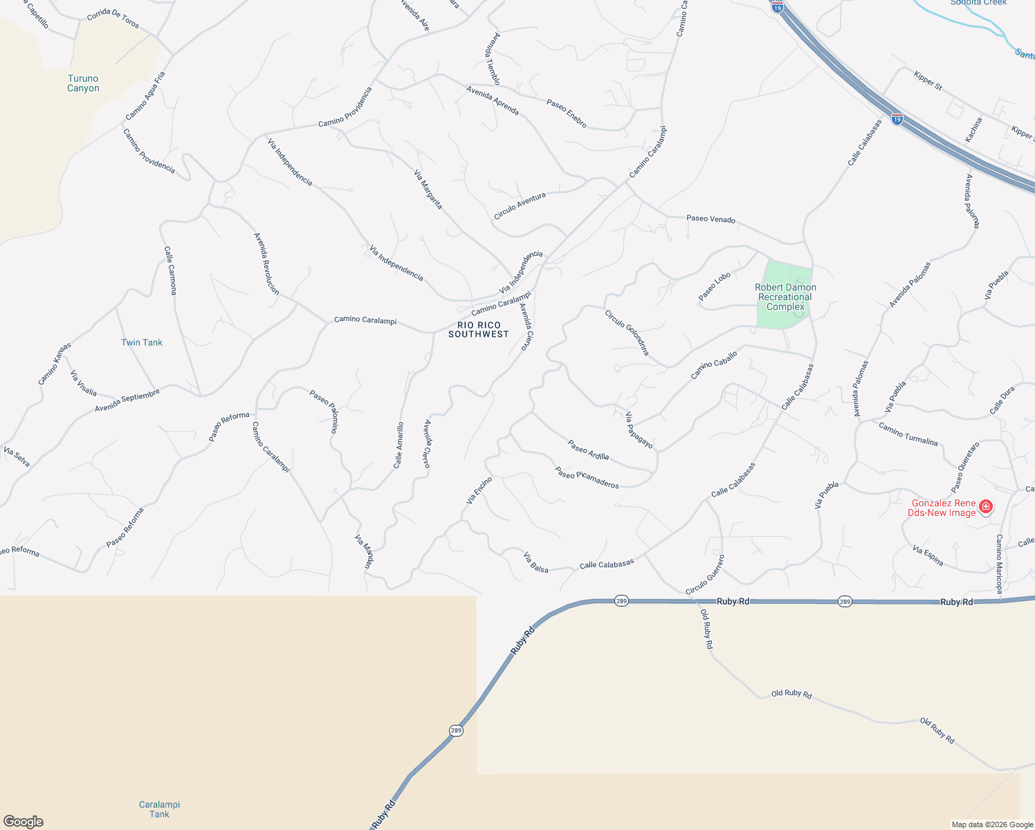 map of restaurants, bars, coffee shops, grocery stores, and more near 424 Via Encino in Rio Rico