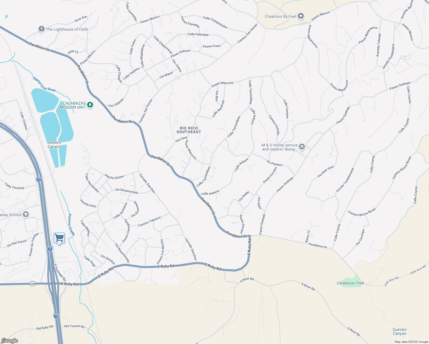map of restaurants, bars, coffee shops, grocery stores, and more near 973 Calle Tamaulipas in Rio Rico