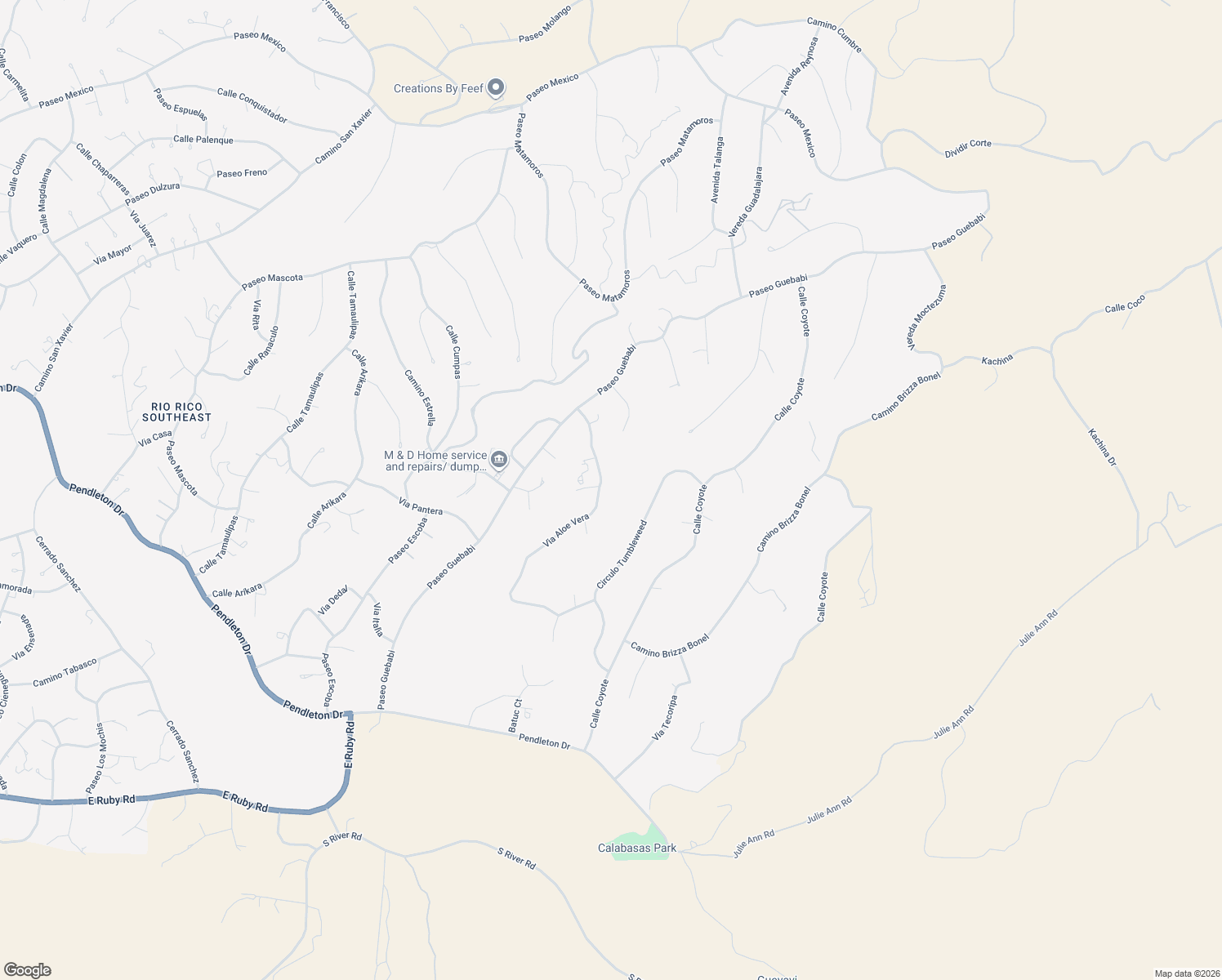 map of restaurants, bars, coffee shops, grocery stores, and more near 389 Via Aloe Vera in Rio Rico