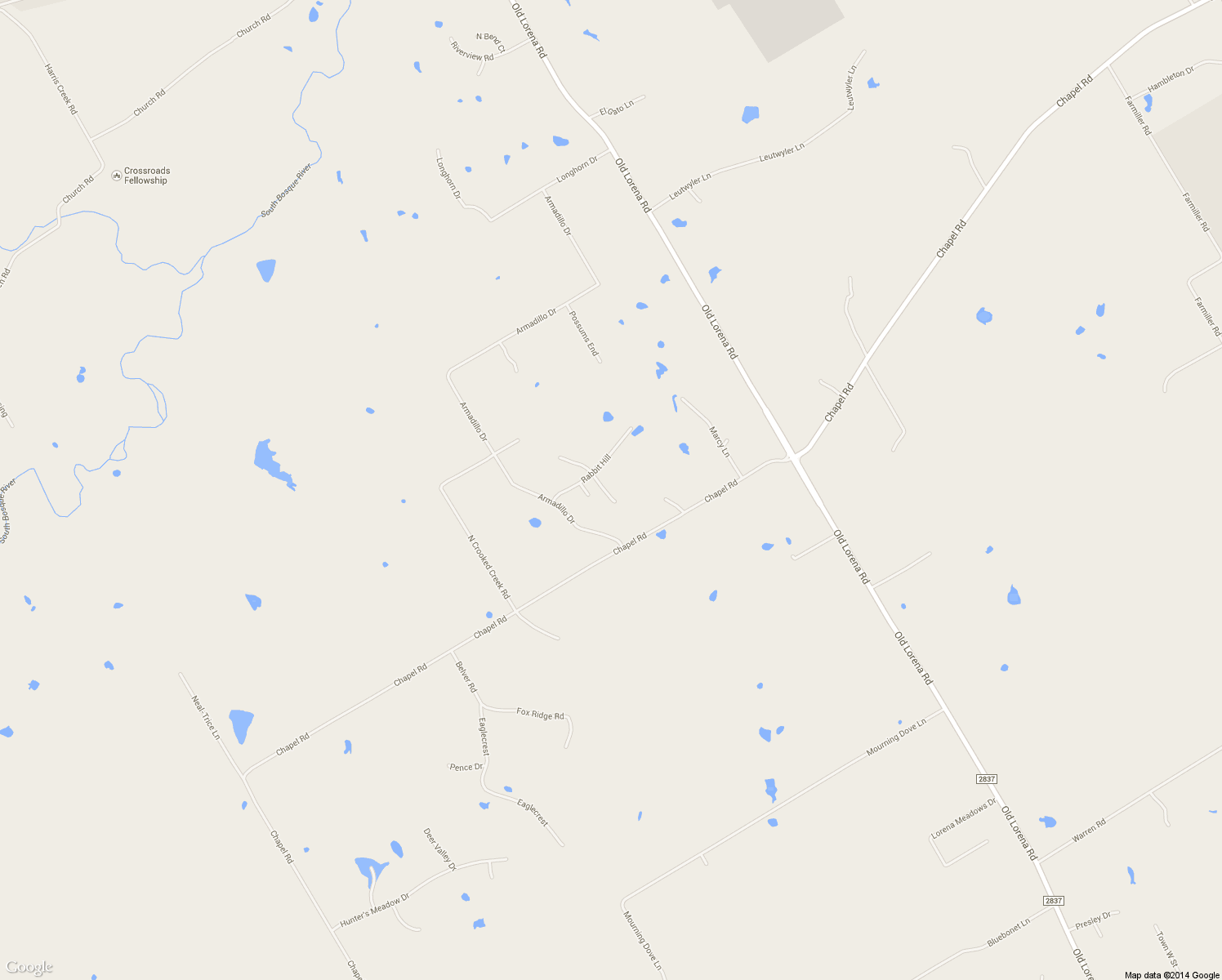 map of restaurants, bars, coffee shops, grocery stores, and more near 250 Rabbit Hill in Lorena