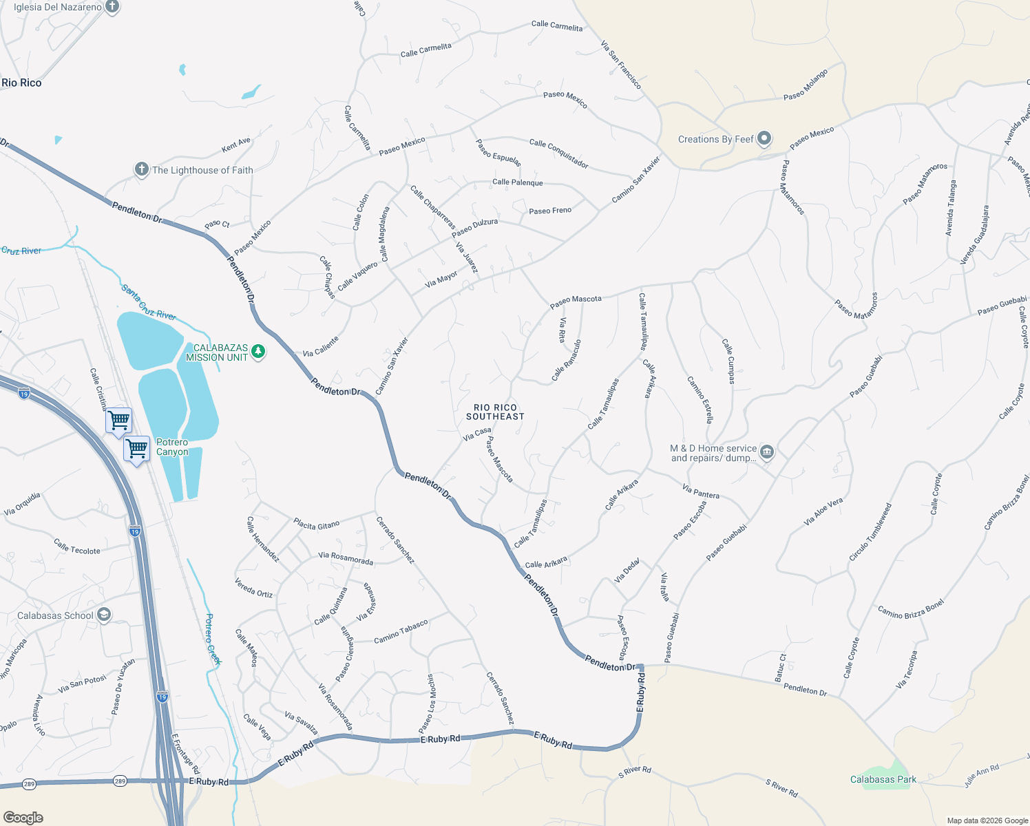 map of restaurants, bars, coffee shops, grocery stores, and more near 201 Mescal Court in Rio Rico