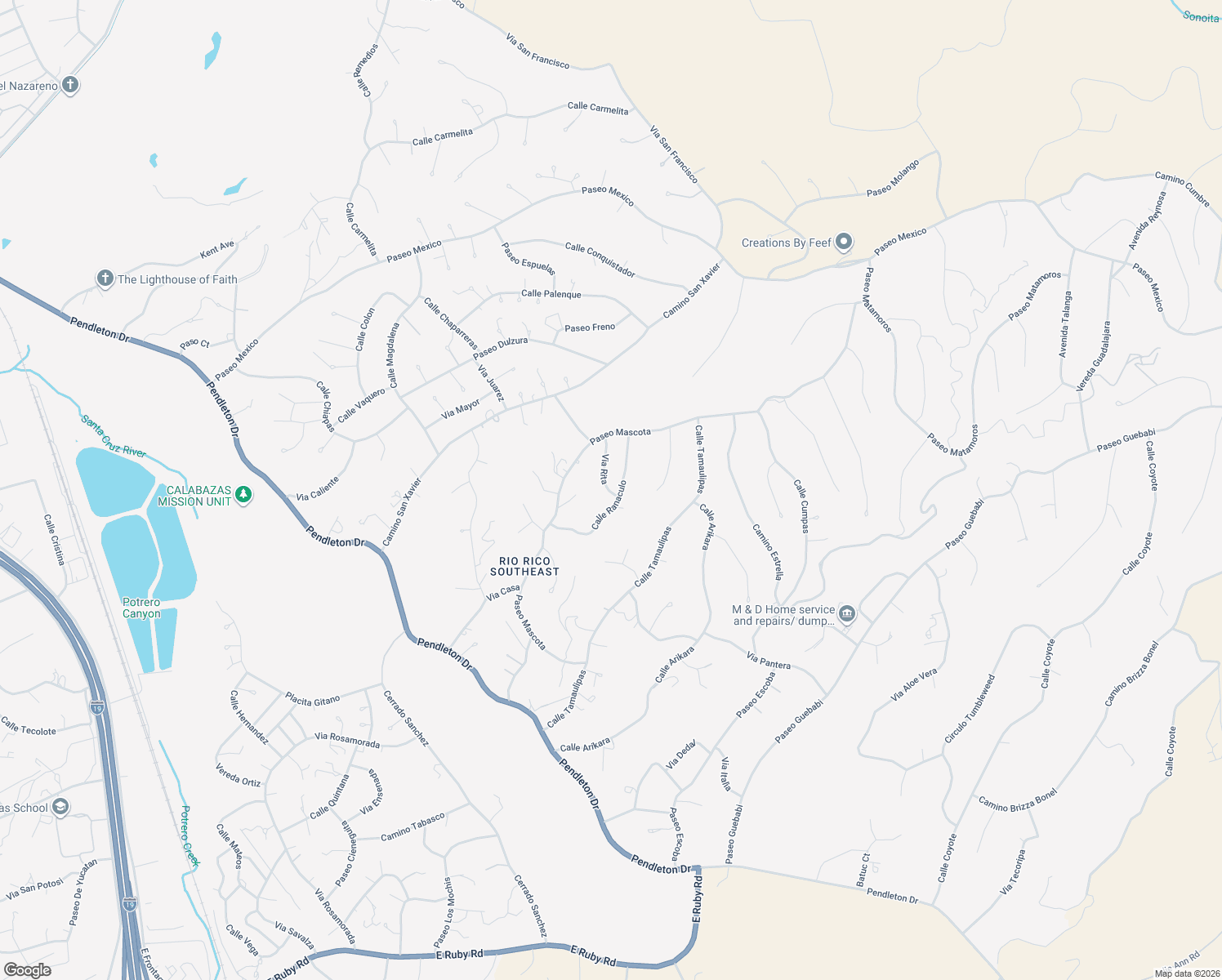 map of restaurants, bars, coffee shops, grocery stores, and more near 212 Calle Ranaculo in Rio Rico
