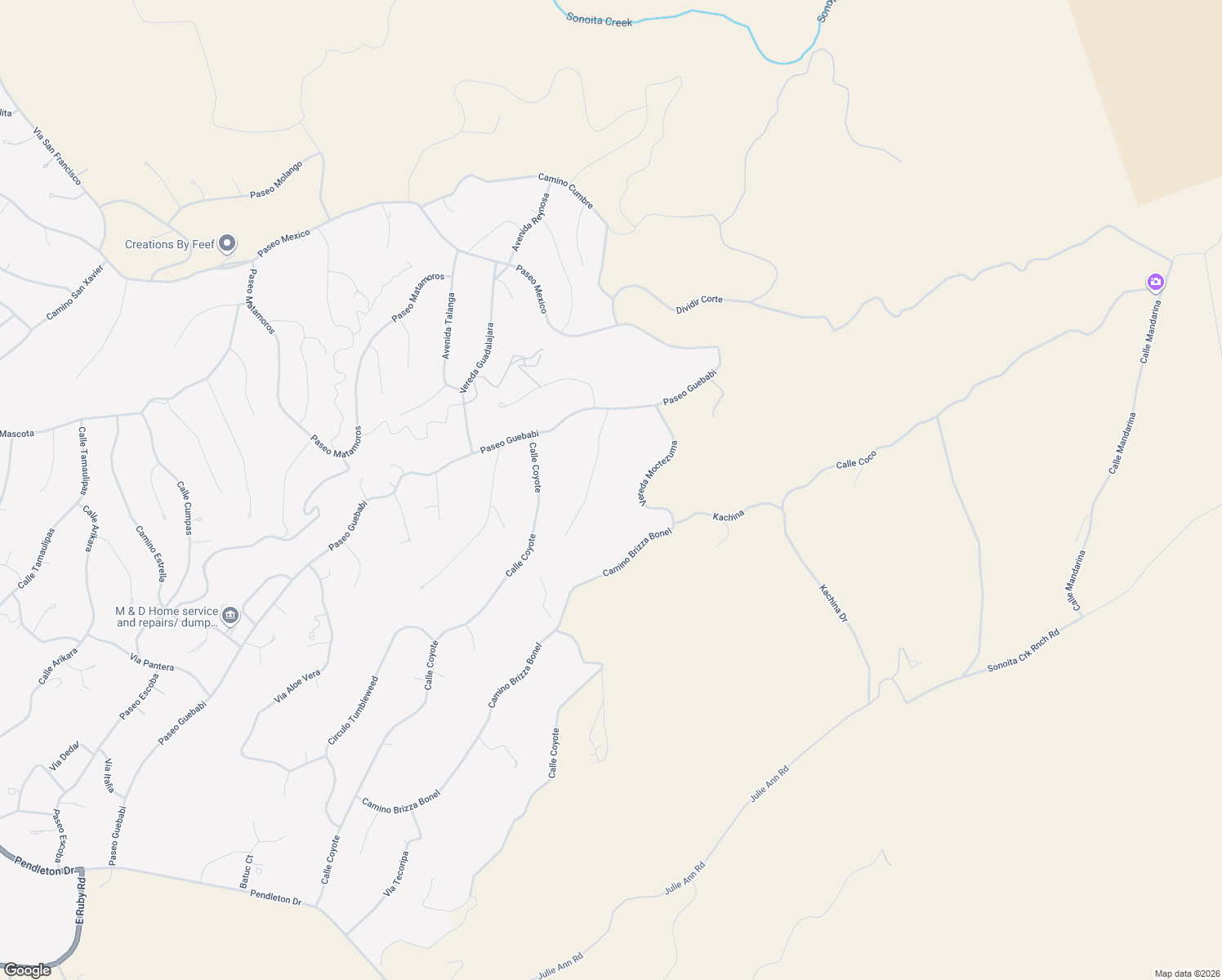 map of restaurants, bars, coffee shops, grocery stores, and more near 1073 Adelita Court in Rio Rico