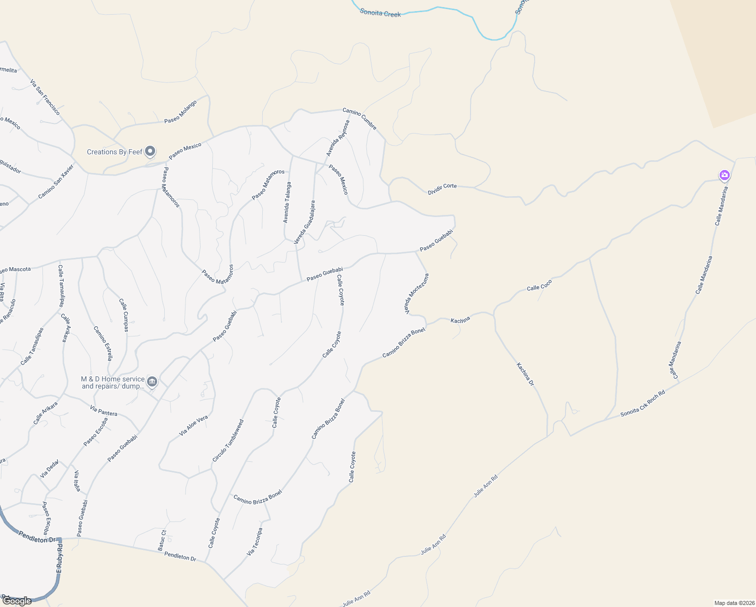 map of restaurants, bars, coffee shops, grocery stores, and more near 1073 Adelita Court in Rio Rico
