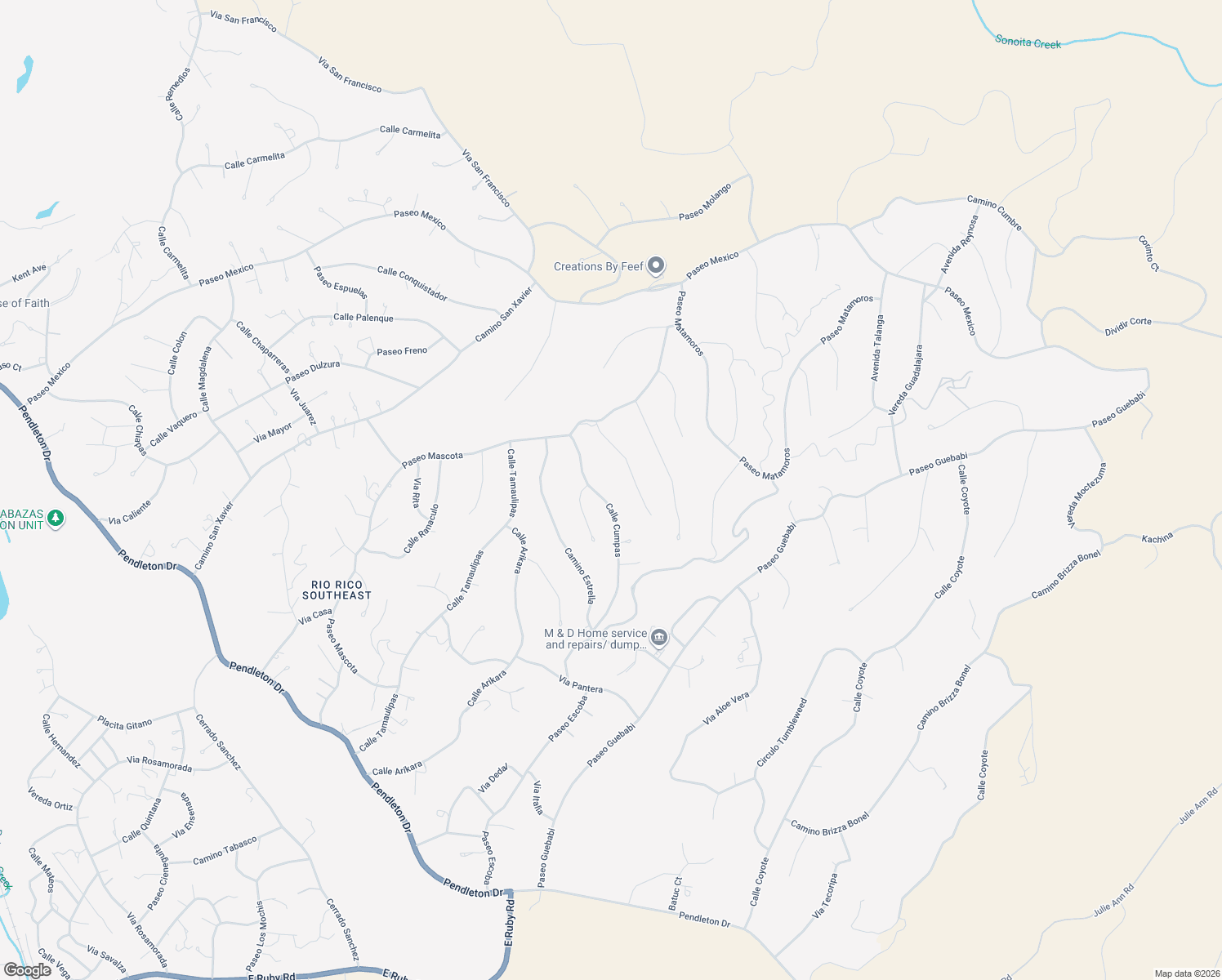 map of restaurants, bars, coffee shops, grocery stores, and more near 1027 Calle Cumpas in Rio Rico