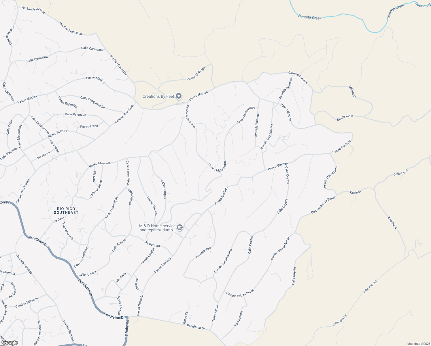 map of restaurants, bars, coffee shops, grocery stores, and more near 1144 Paseo Matamoros in Rio Rico