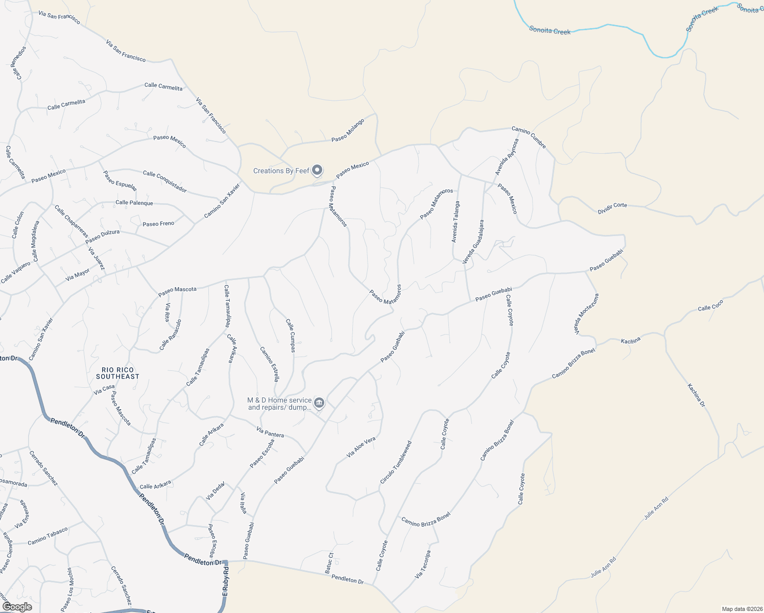 map of restaurants, bars, coffee shops, grocery stores, and more near 1144 Paseo Matamoros in Rio Rico