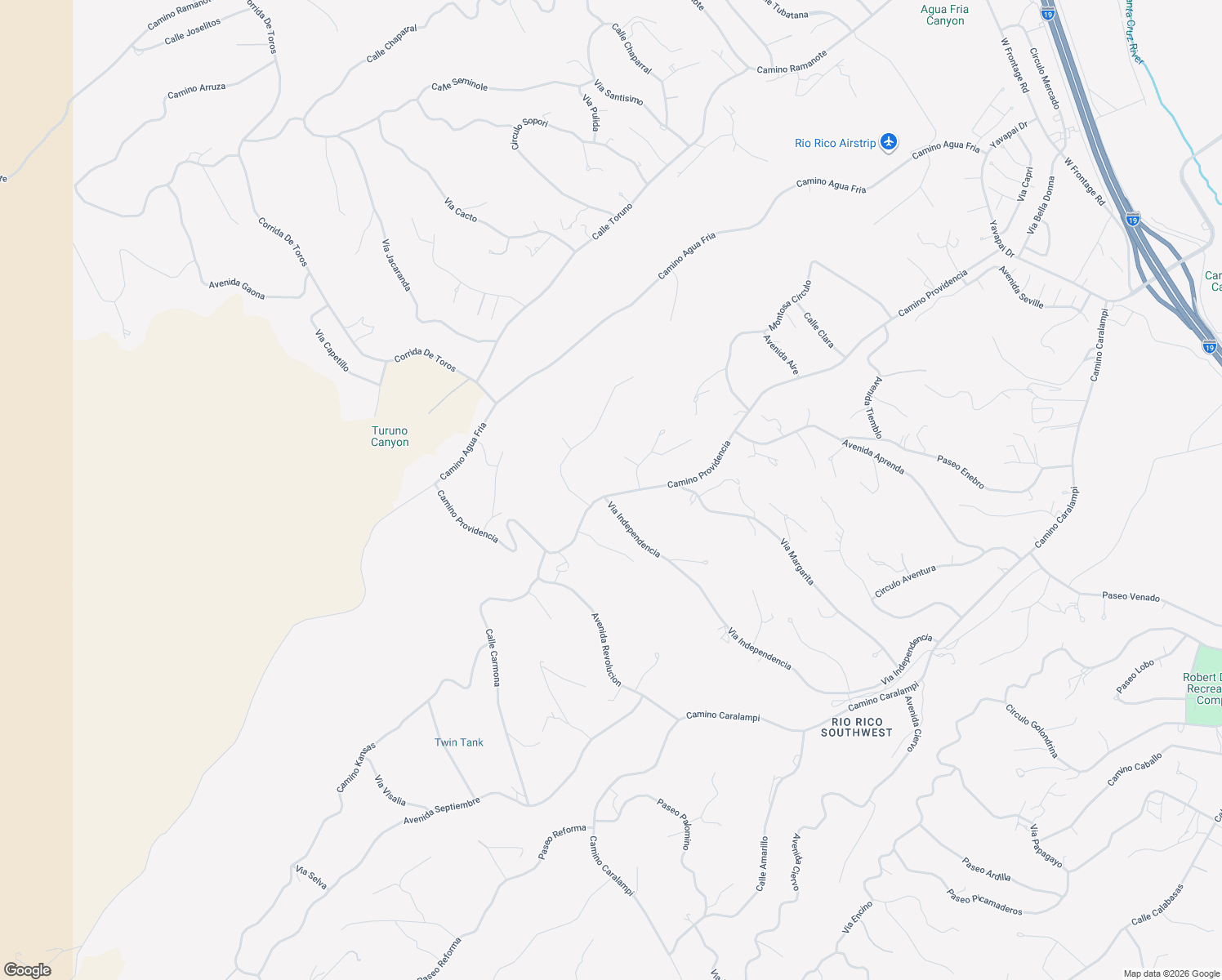 map of restaurants, bars, coffee shops, grocery stores, and more near 452 Camino Providencia in Rio Rico