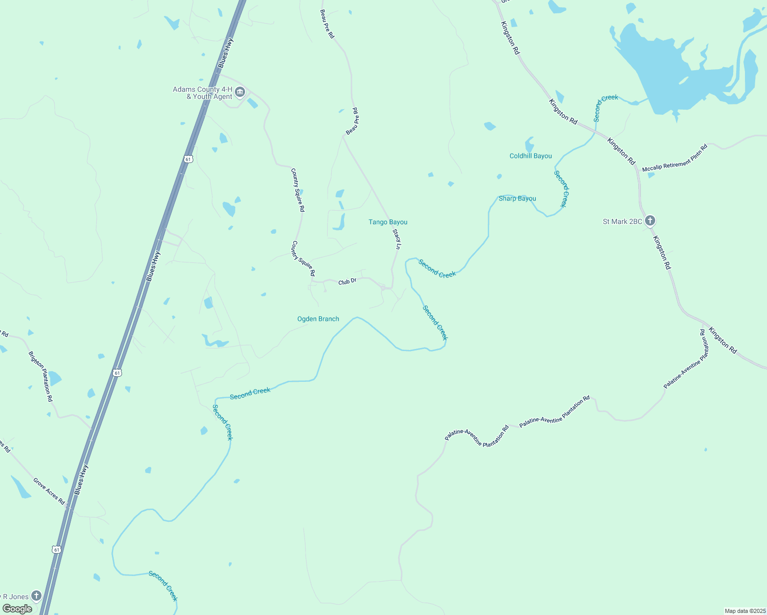 map of restaurants, bars, coffee shops, grocery stores, and more near 11 Bluff Hills Place in Natchez