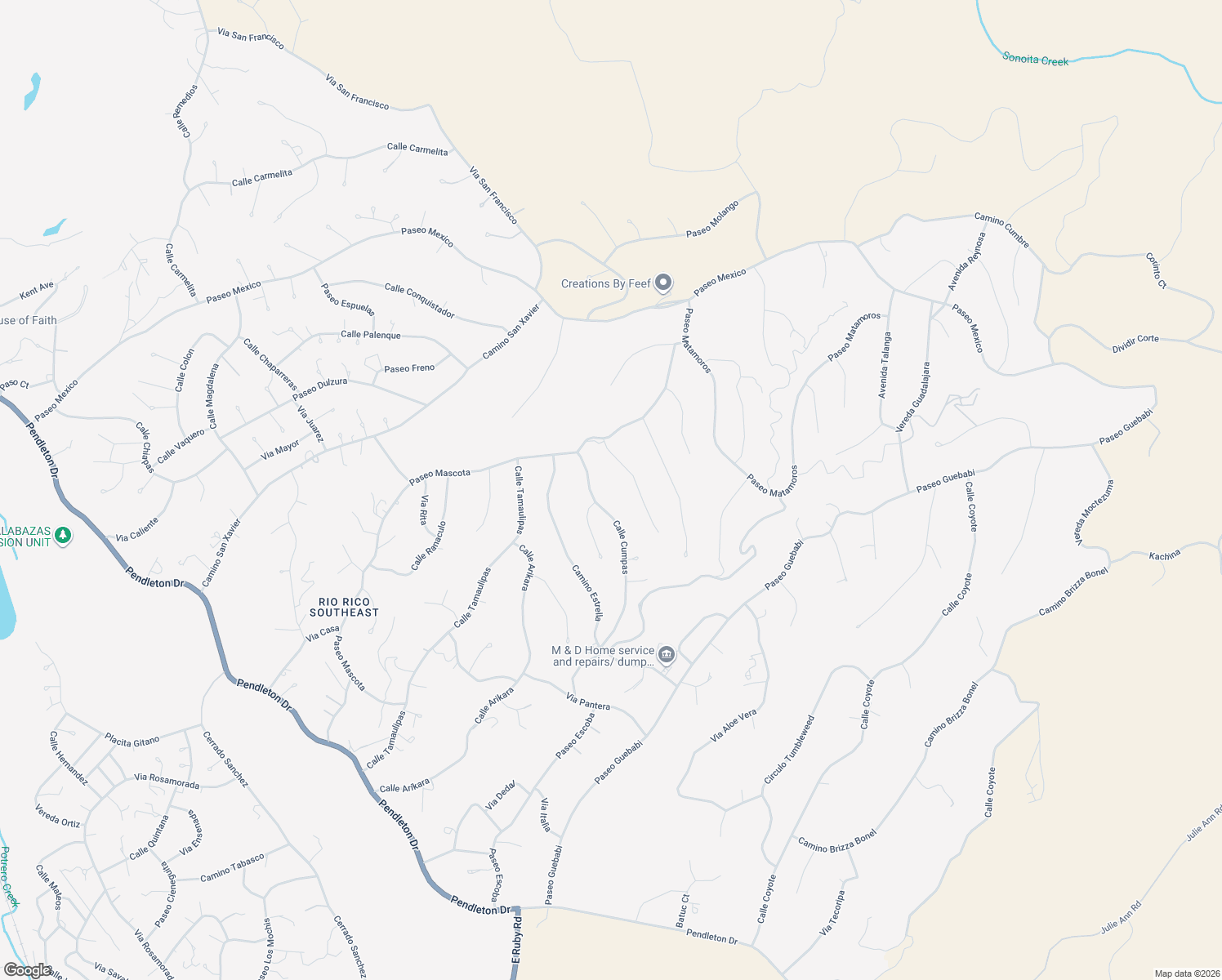 map of restaurants, bars, coffee shops, grocery stores, and more near 1027 Calle Cumpas in Rio Rico
