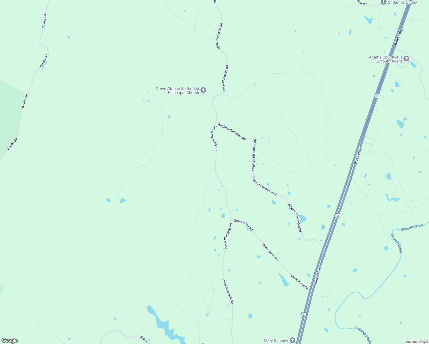 map of restaurants, bars, coffee shops, grocery stores, and more near 759-815 Lower Woodville Road in Natchez
