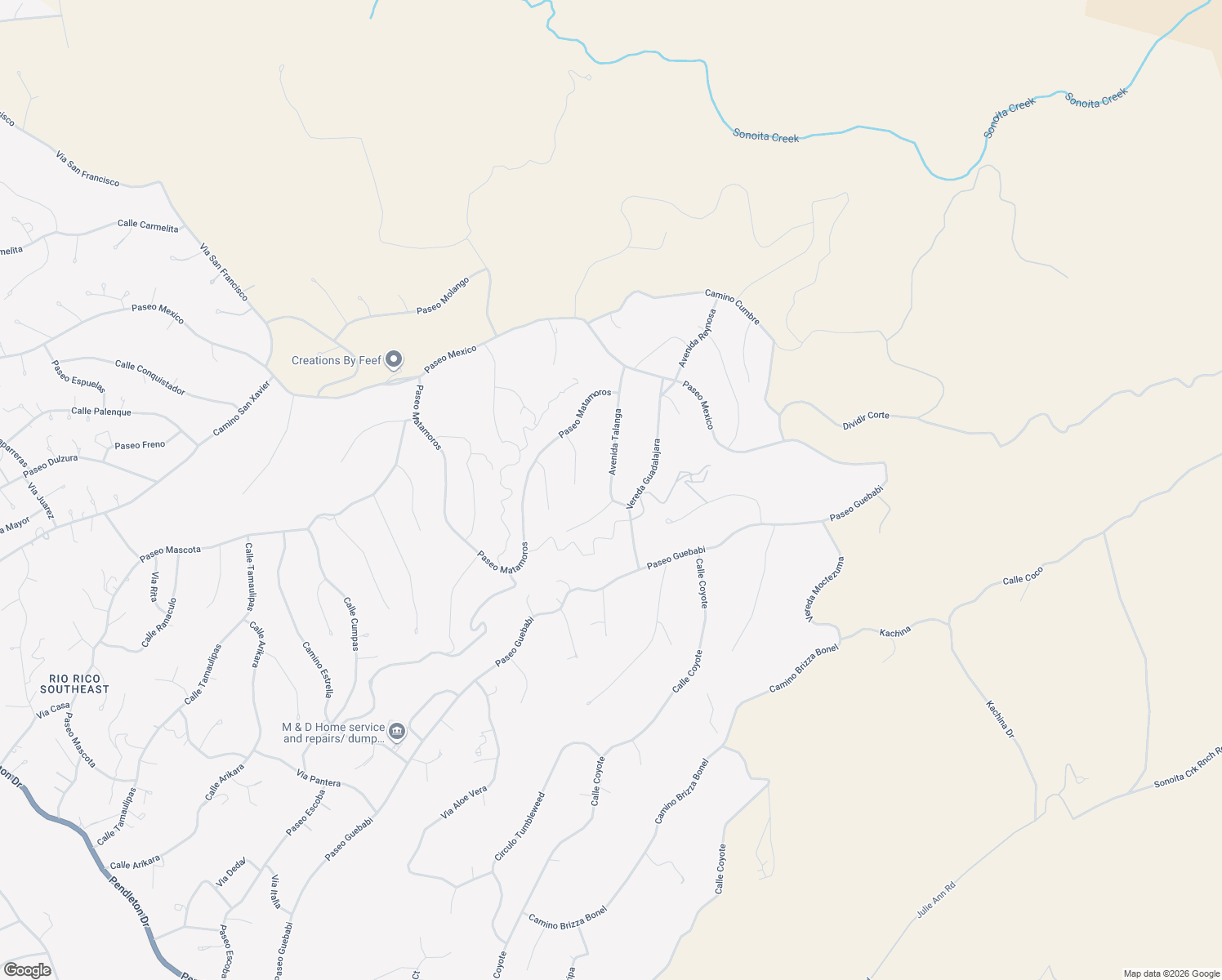 map of restaurants, bars, coffee shops, grocery stores, and more near 1132 Avenida Talanga in Rio Rico