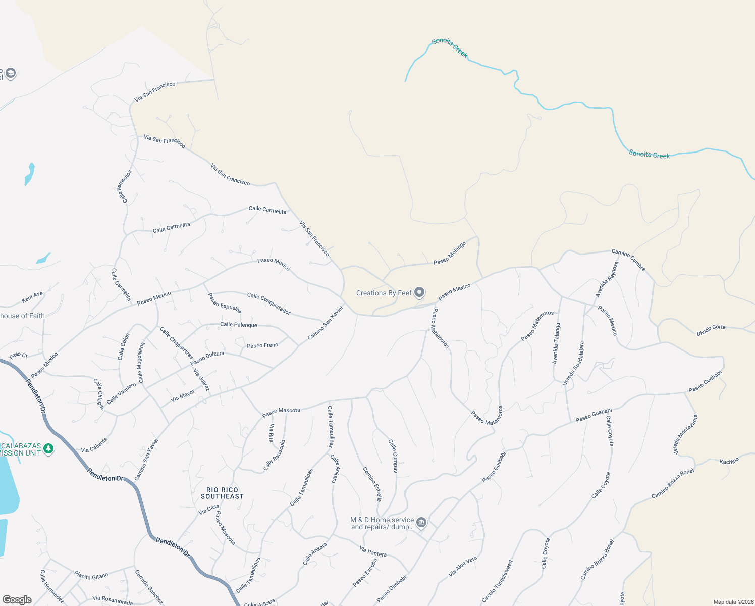 map of restaurants, bars, coffee shops, grocery stores, and more near 1096 Via Papantla in Rio Rico