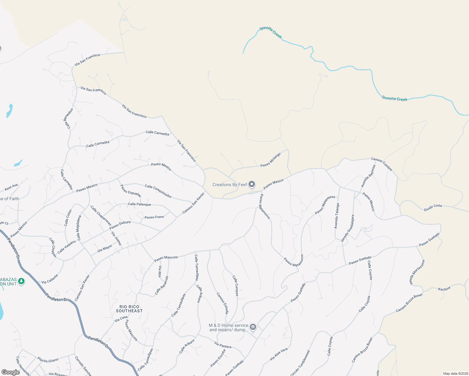 map of restaurants, bars, coffee shops, grocery stores, and more near 1096 Via Papantla in Rio Rico