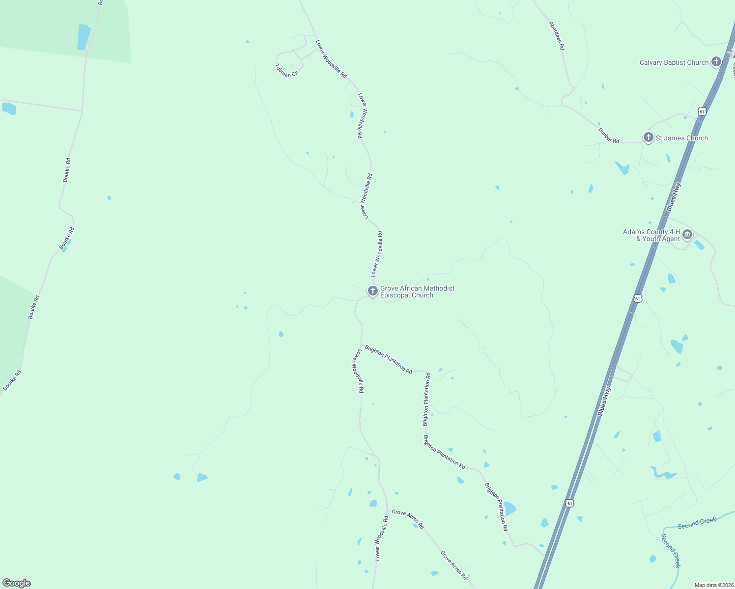 map of restaurants, bars, coffee shops, grocery stores, and more near 673-735 Lower Woodville Road in Natchez