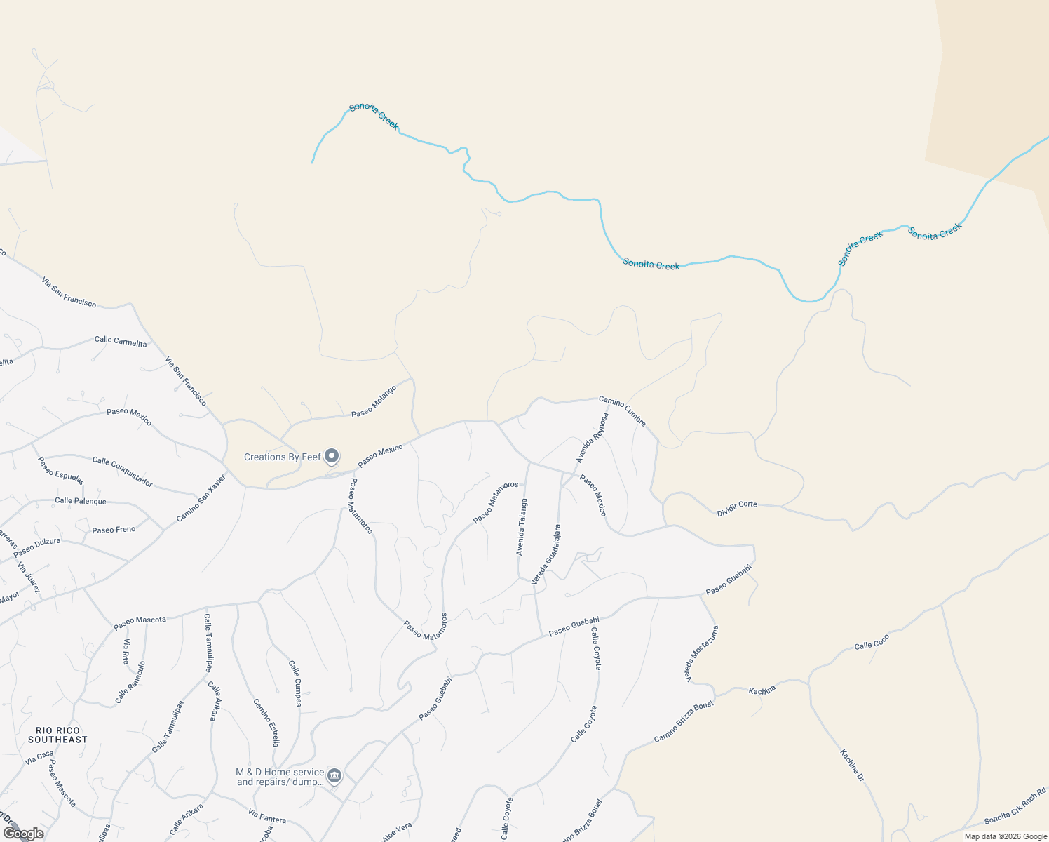map of restaurants, bars, coffee shops, grocery stores, and more near 1131 Luz Court in Rio Rico