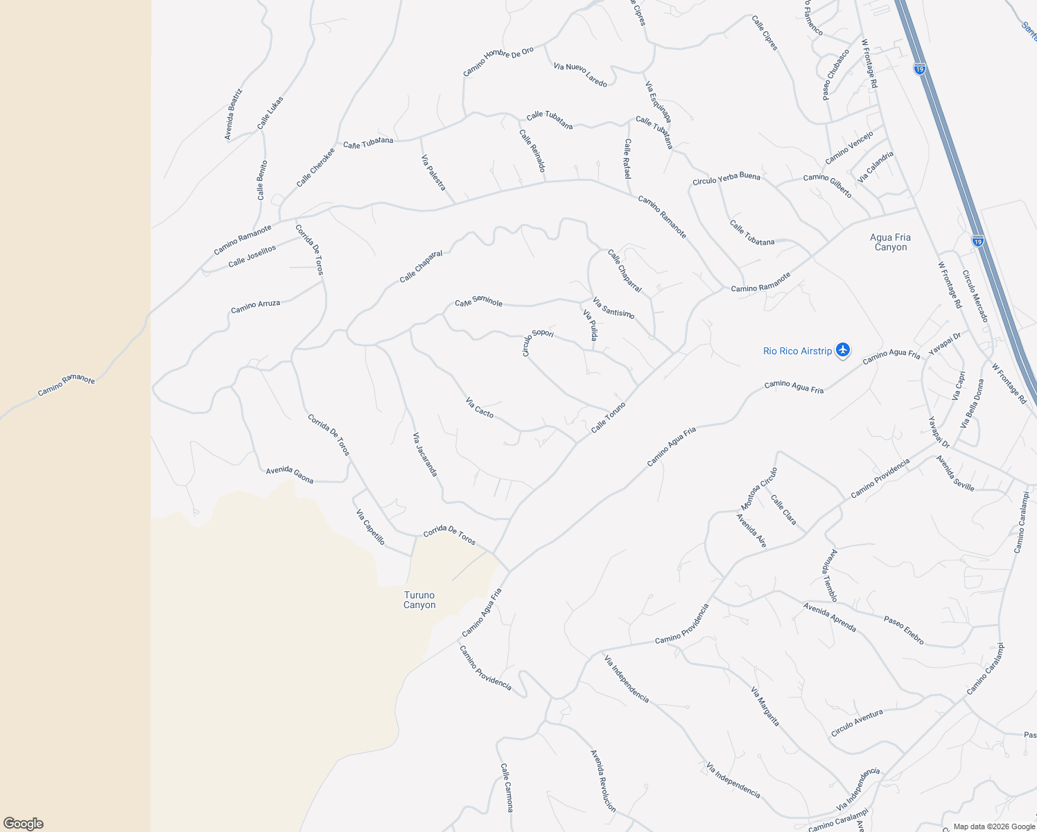 map of restaurants, bars, coffee shops, grocery stores, and more near 1122 Cita Court in Rio Rico