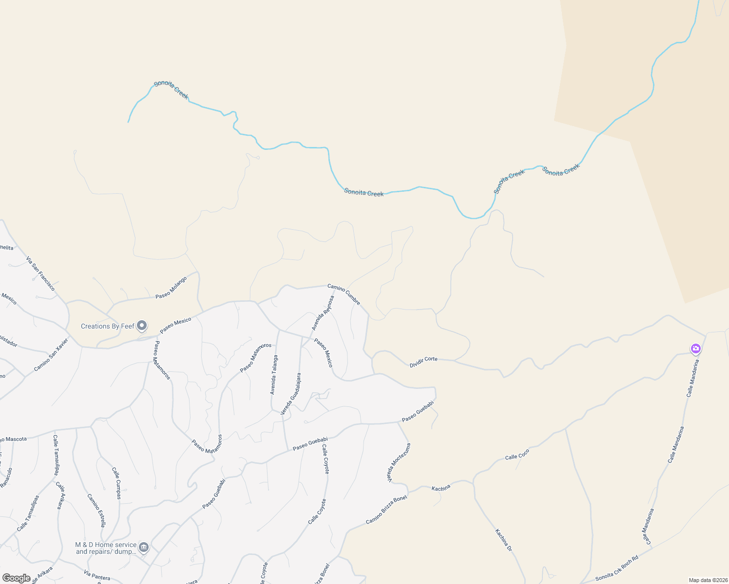 map of restaurants, bars, coffee shops, grocery stores, and more near 450 Camino Cumbre in Rio Rico