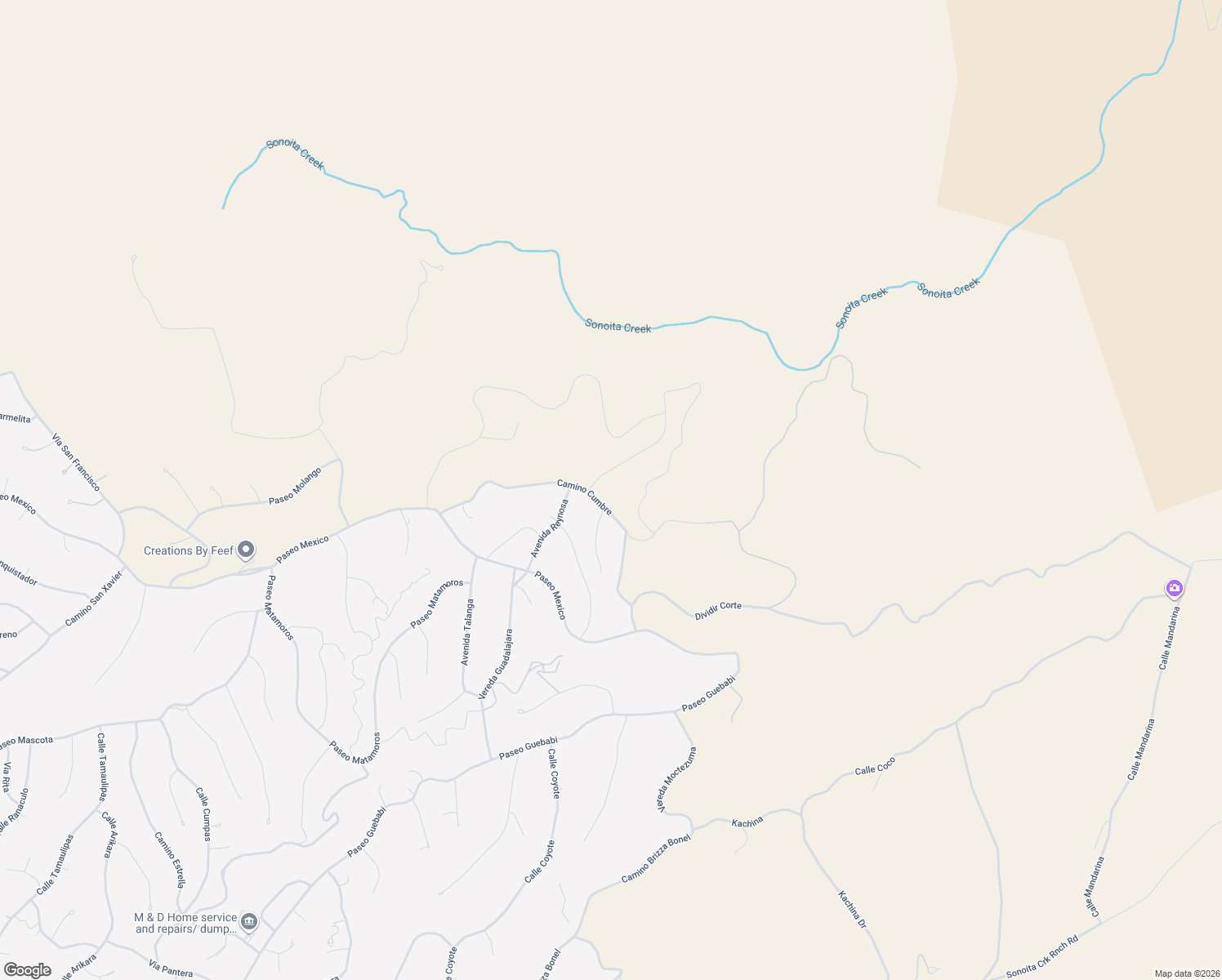 map of restaurants, bars, coffee shops, grocery stores, and more near 450 Camino Cumbre in Rio Rico