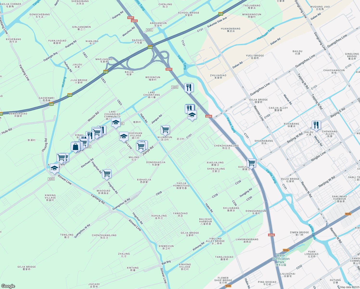 map of restaurants, bars, coffee shops, grocery stores, and more near Guang Zhou Xi Lu in Su Zhou Shi