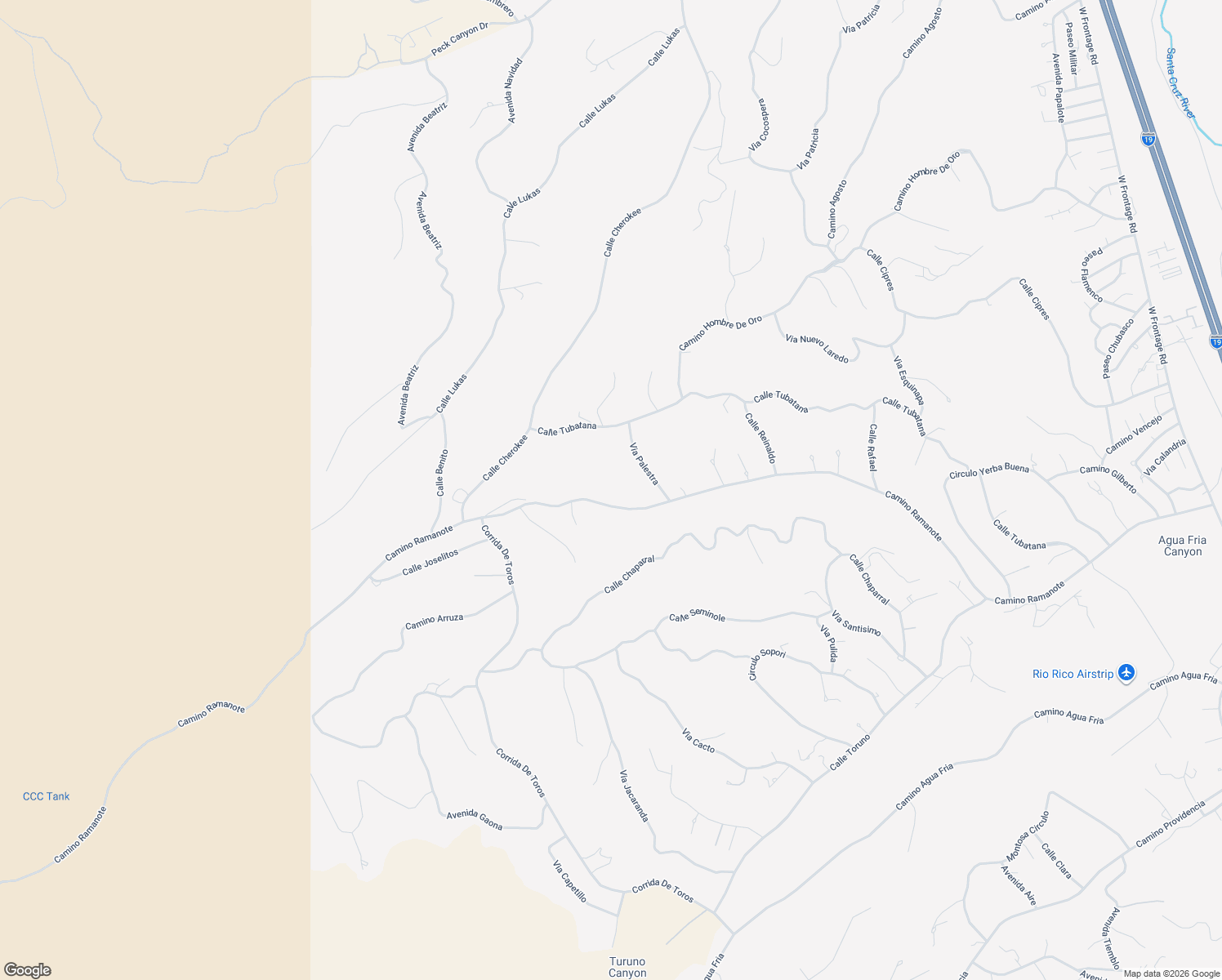 map of restaurants, bars, coffee shops, grocery stores, and more near 490 Camino Ramanote in Rio Rico
