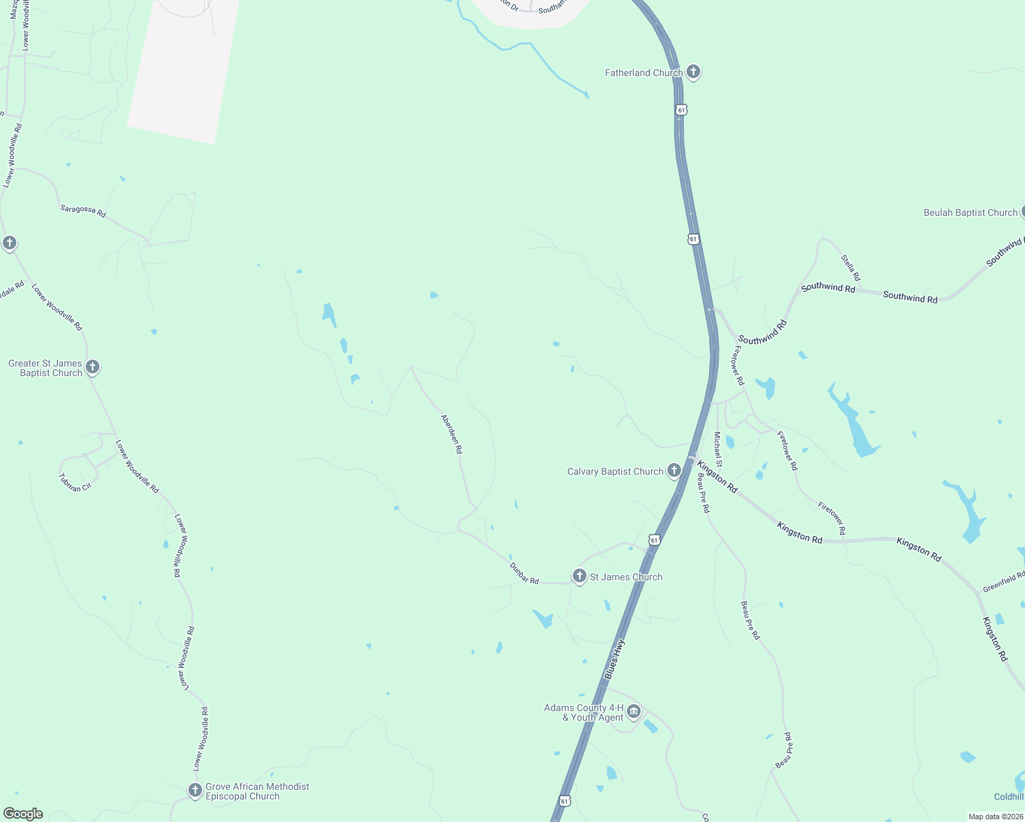 map of restaurants, bars, coffee shops, grocery stores, and more near 49 Stirling Road in Natchez