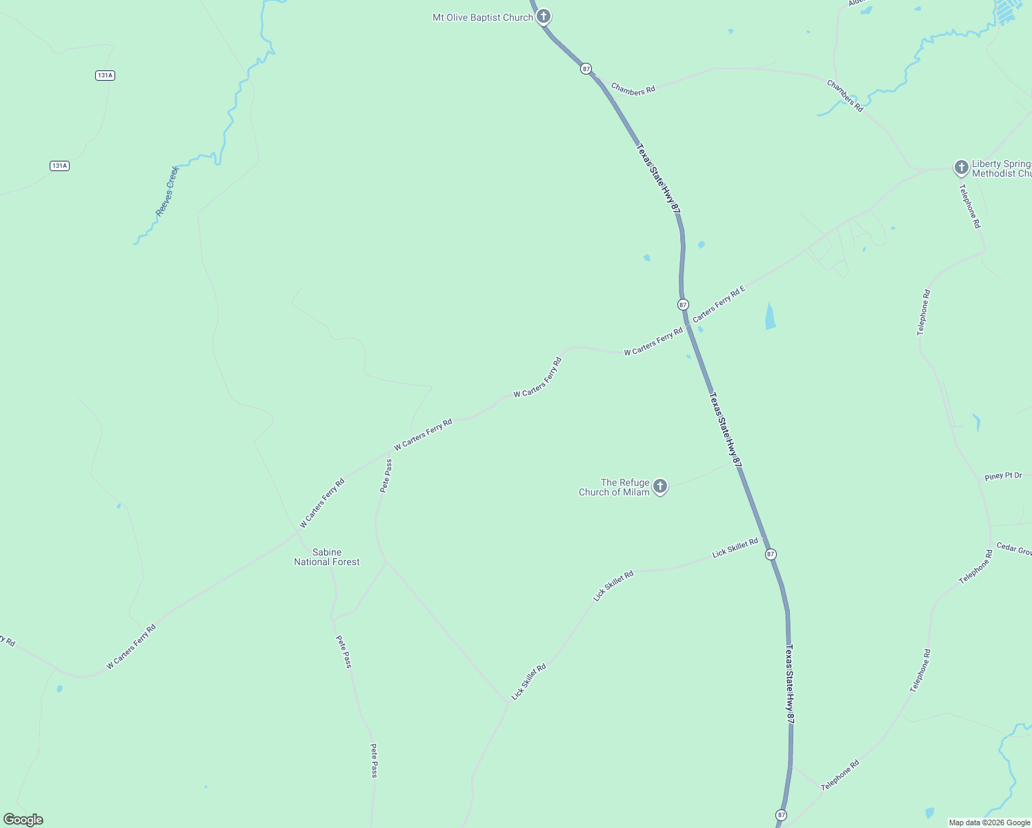 map of restaurants, bars, coffee shops, grocery stores, and more near in Milam