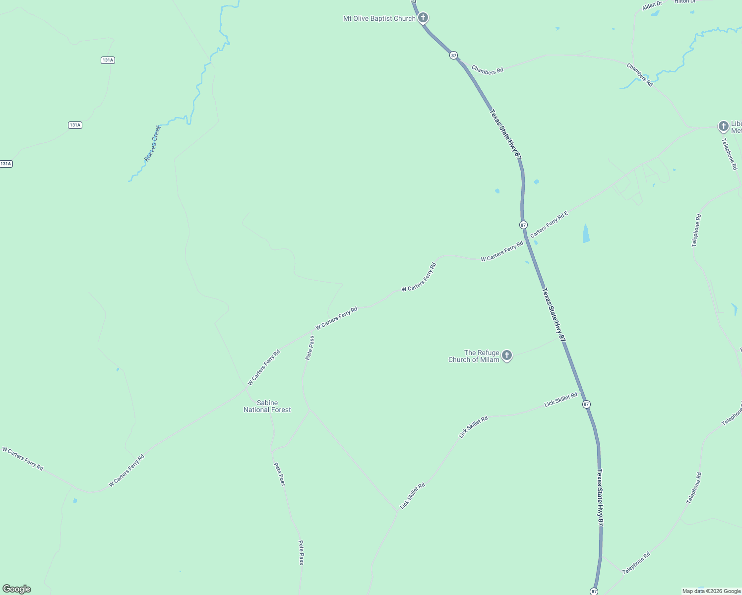 map of restaurants, bars, coffee shops, grocery stores, and more near in Milam