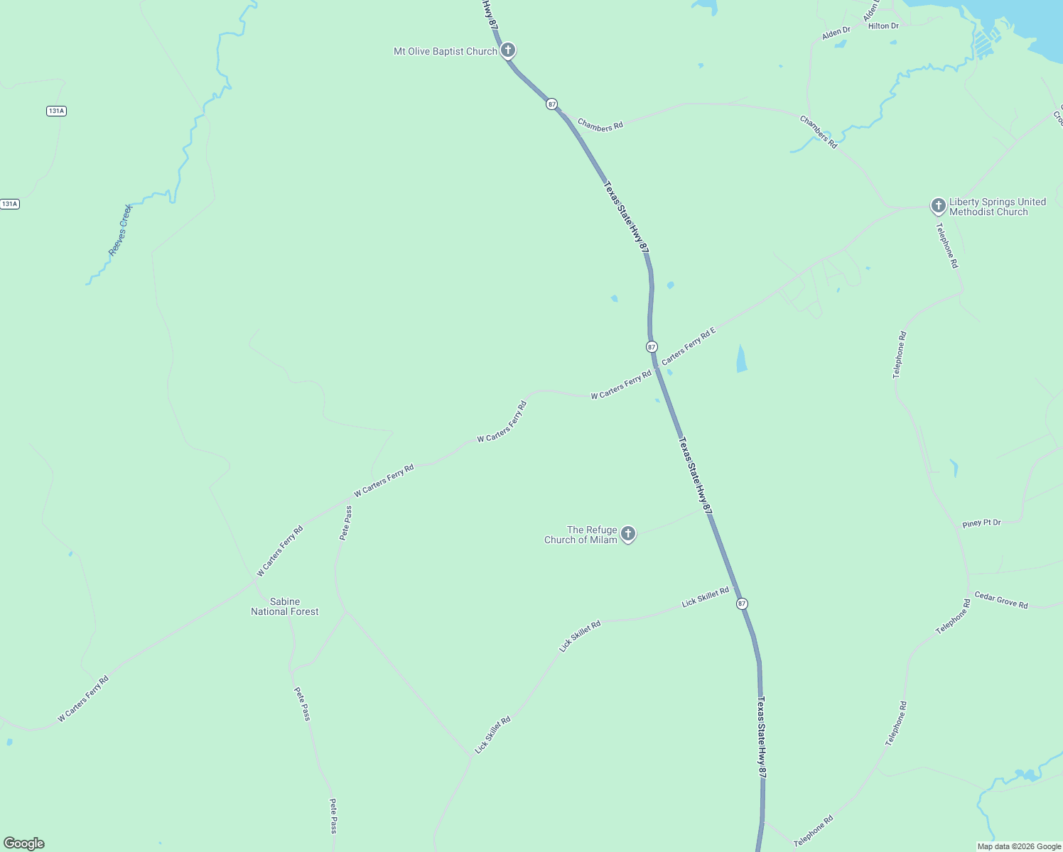 map of restaurants, bars, coffee shops, grocery stores, and more near in Milam