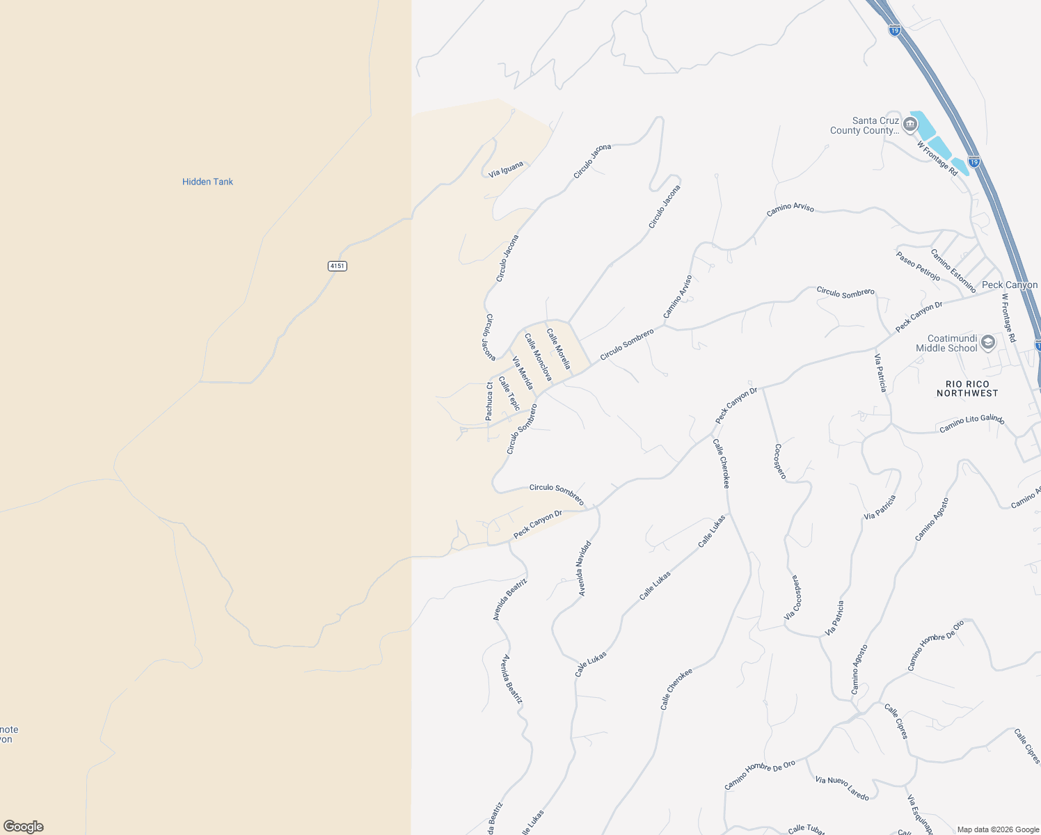 map of restaurants, bars, coffee shops, grocery stores, and more near 743 Via Vanilla in Rio Rico