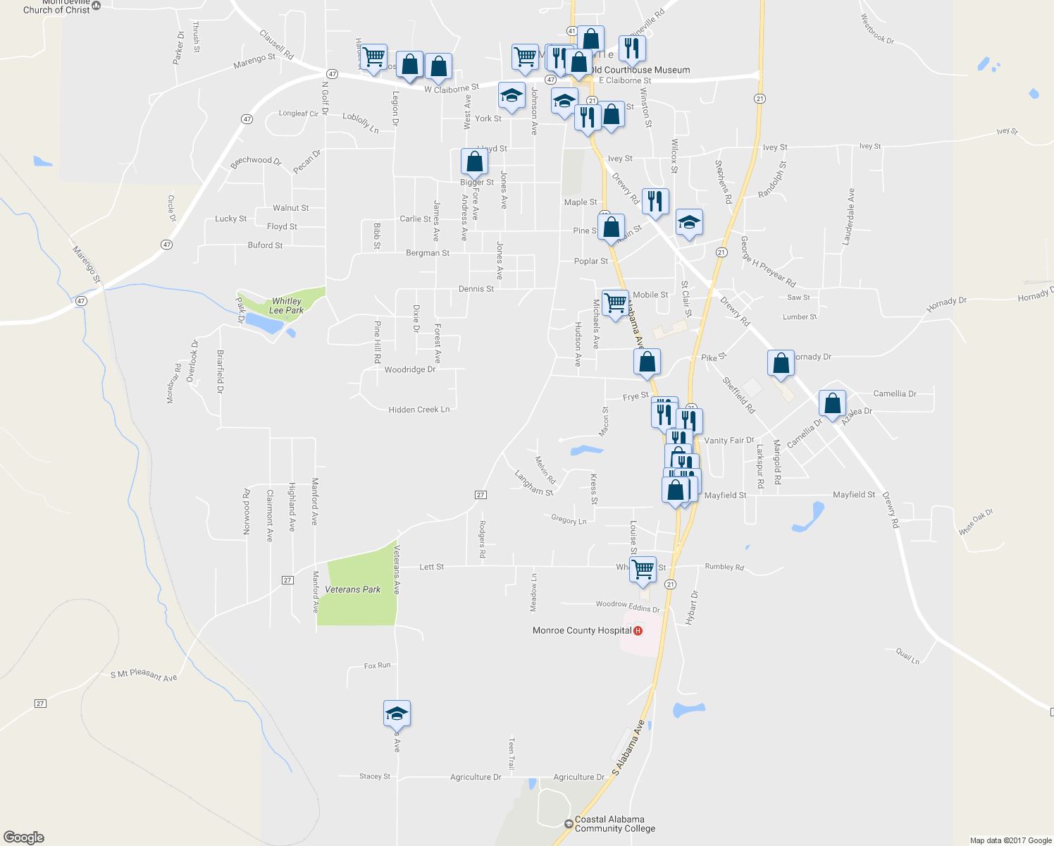 map of restaurants, bars, coffee shops, grocery stores, and more near 919 South Mount Pleasant Avenue in Monroeville