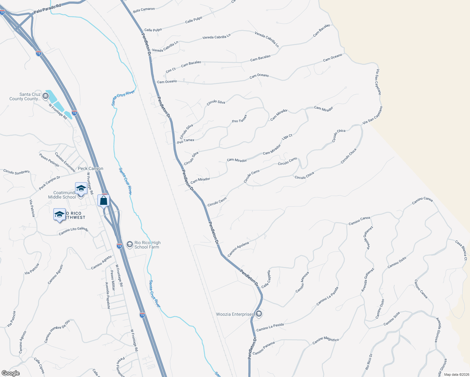map of restaurants, bars, coffee shops, grocery stores, and more near 235 Circulo Cerro in Rio Rico