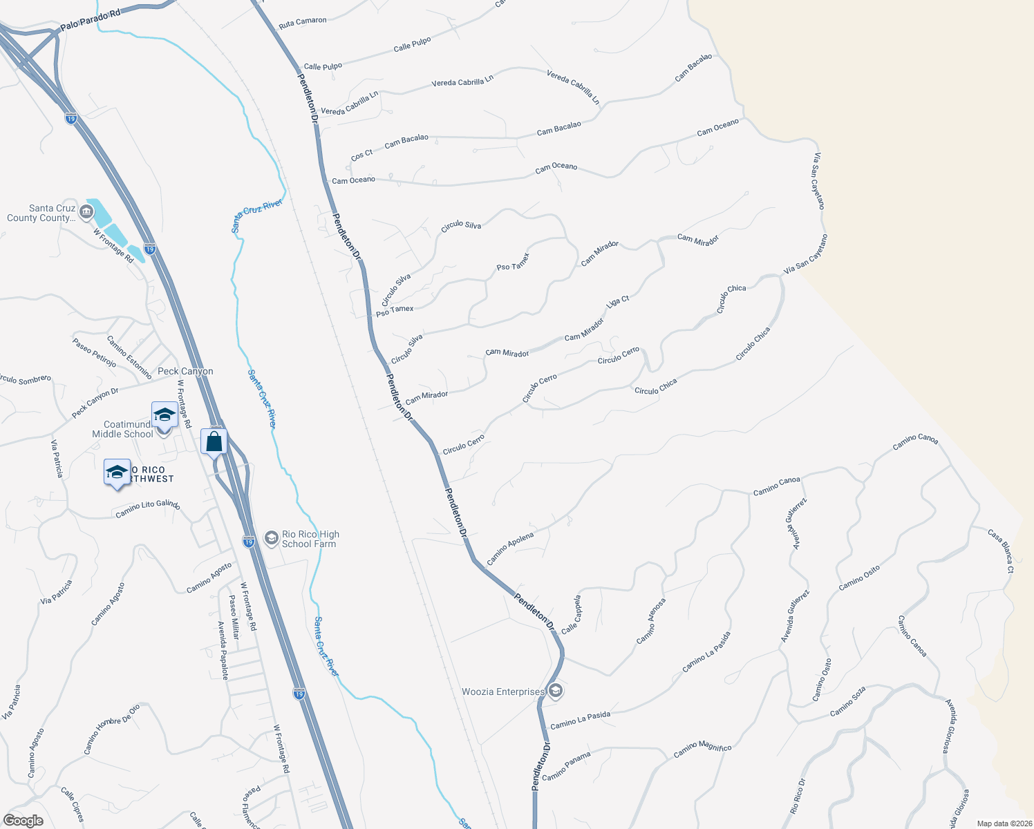 map of restaurants, bars, coffee shops, grocery stores, and more near 1431 Noni Court in Rio Rico