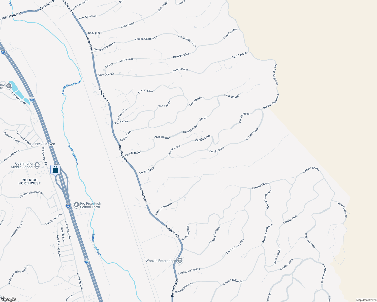 map of restaurants, bars, coffee shops, grocery stores, and more near 507-1435 Circulo Cerro in Rio Rico