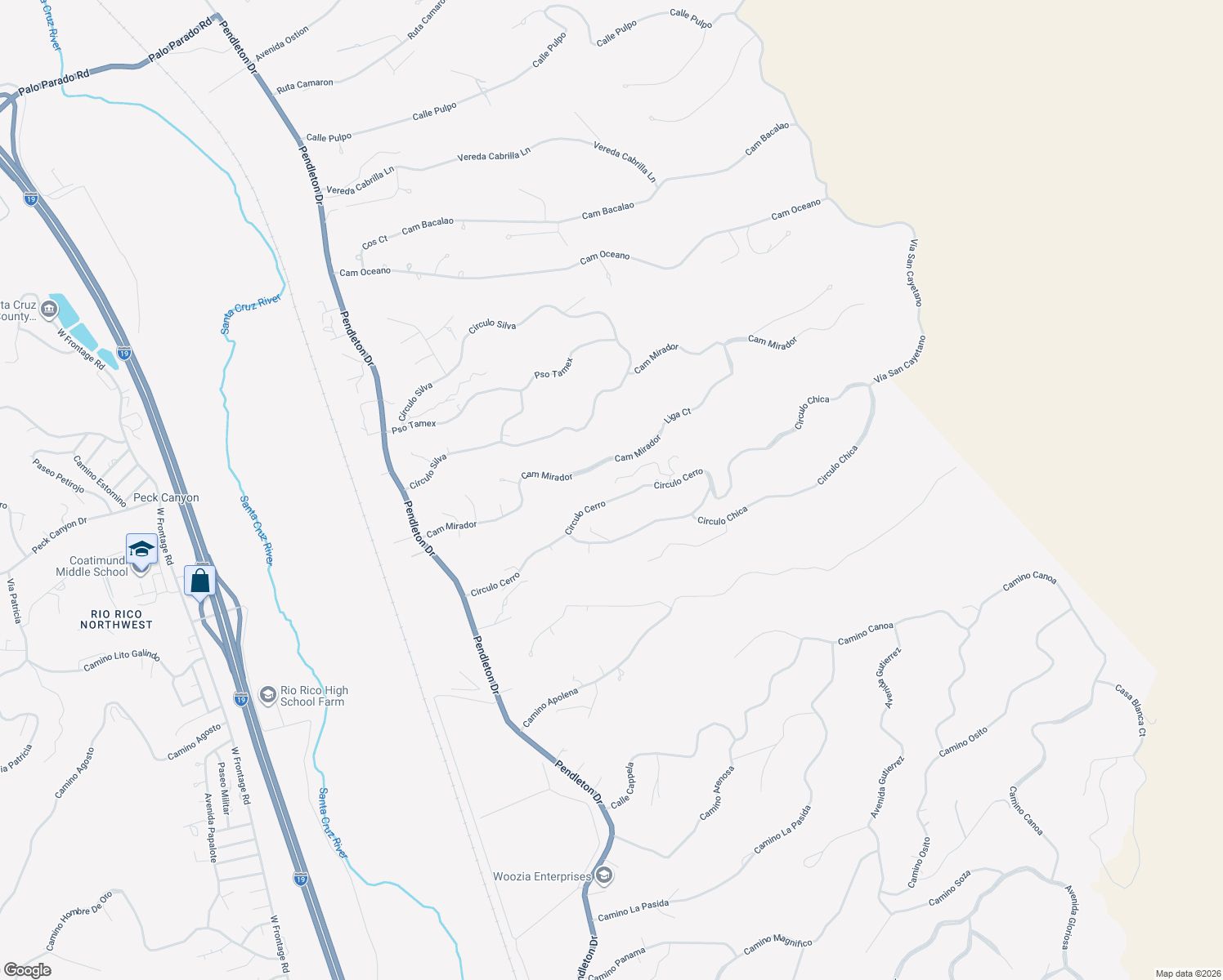map of restaurants, bars, coffee shops, grocery stores, and more near 280 Circulo Cerro in Rio Rico