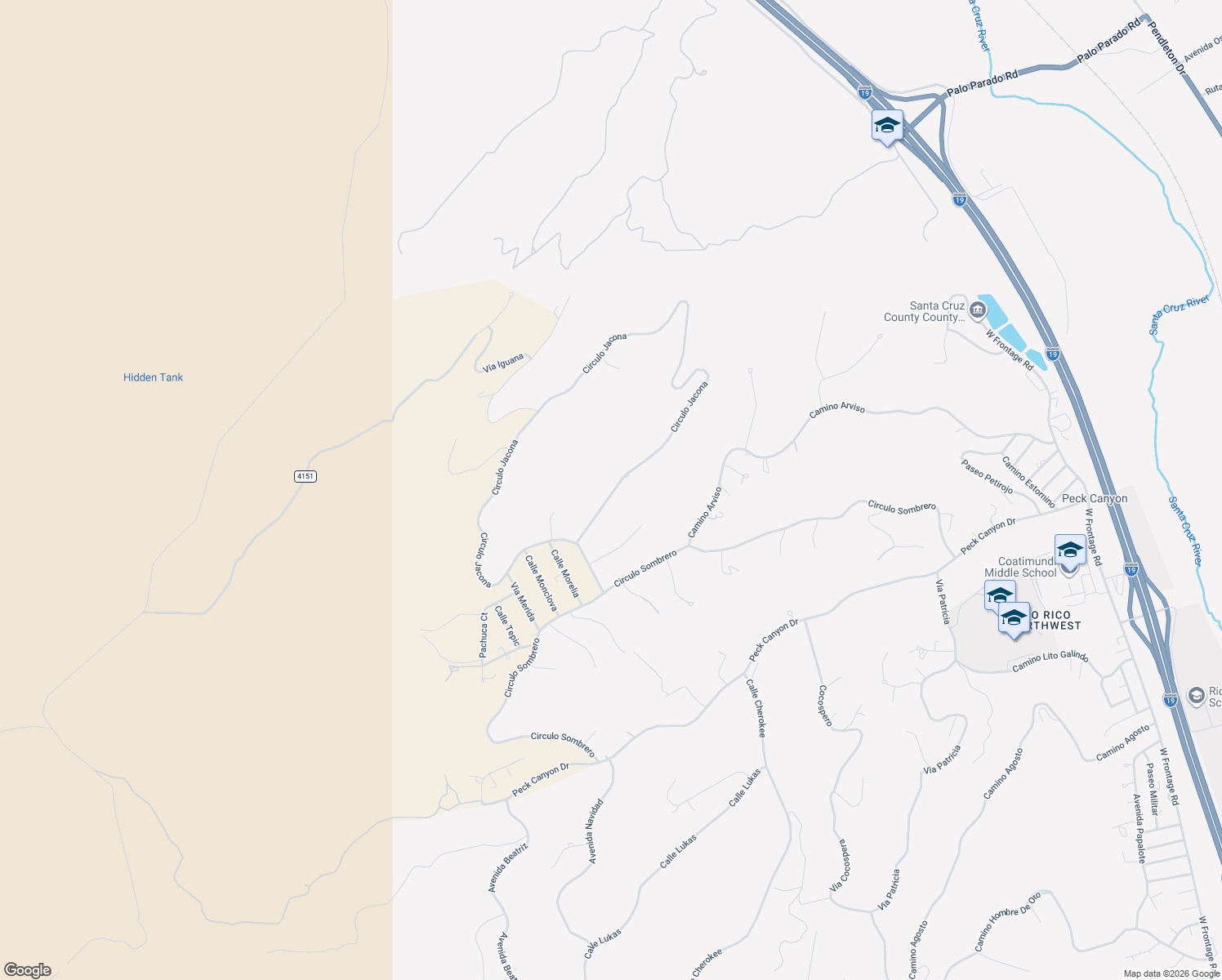 map of restaurants, bars, coffee shops, grocery stores, and more near Circulo Jacona in Rio Rico Northwest