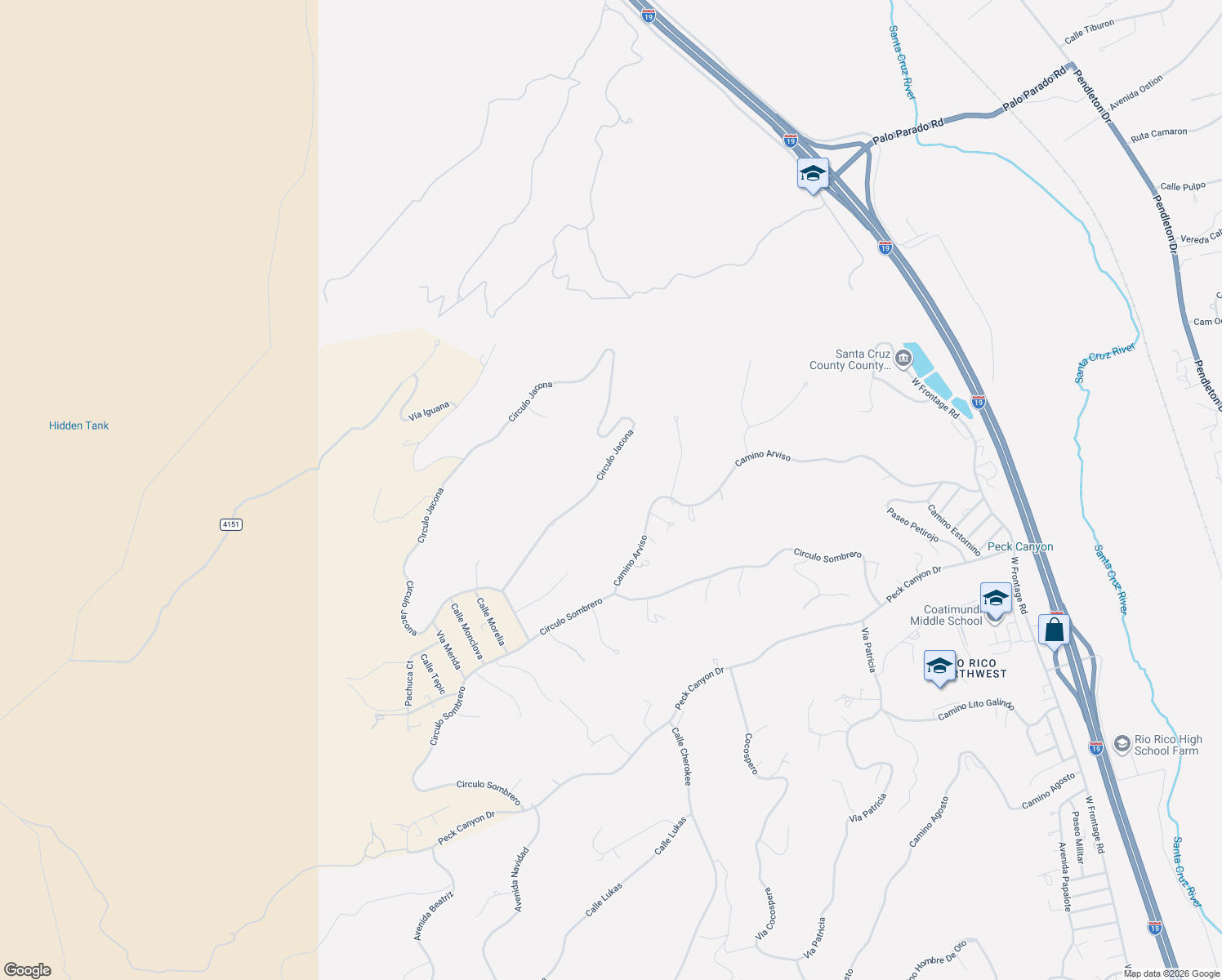 map of restaurants, bars, coffee shops, grocery stores, and more near 1546 Circulo Jacona in Rio Rico